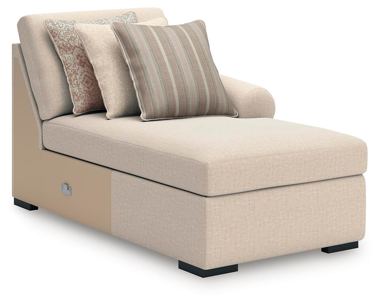 LadyMae 5-Piece RAF Chaise Sectional in Twill Performance Fabric and Next-Gen Nuvella