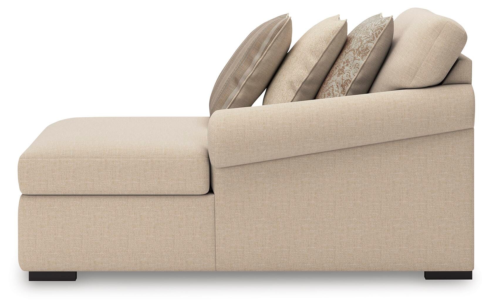 LadyMae 2-Piece RAF Chaise Sectional in Twill Performance Fabric and Next-Gen Nuvella