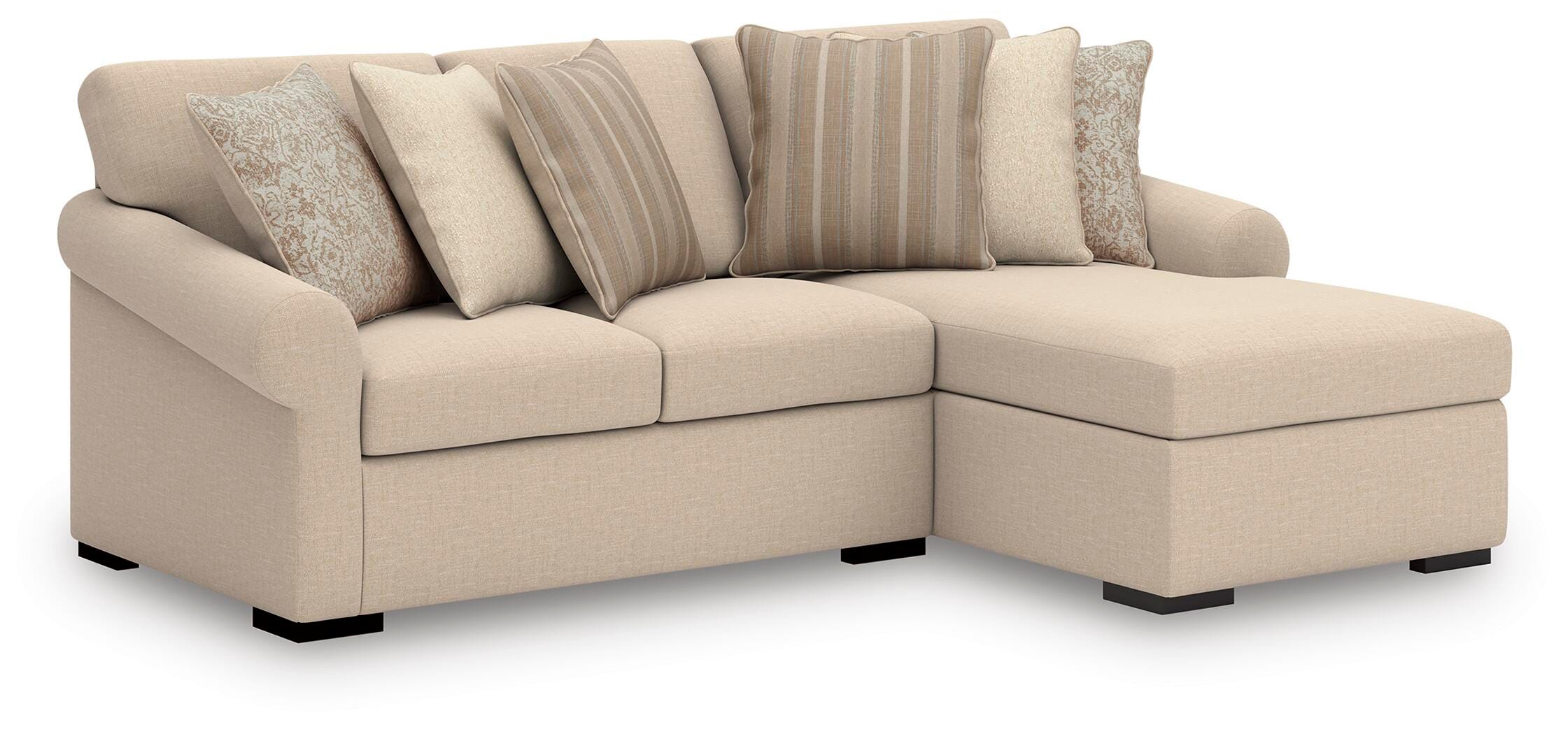LadyMae 2-Piece RAF Chaise Sectional in Twill Performance Fabric and Next-Gen Nuvella