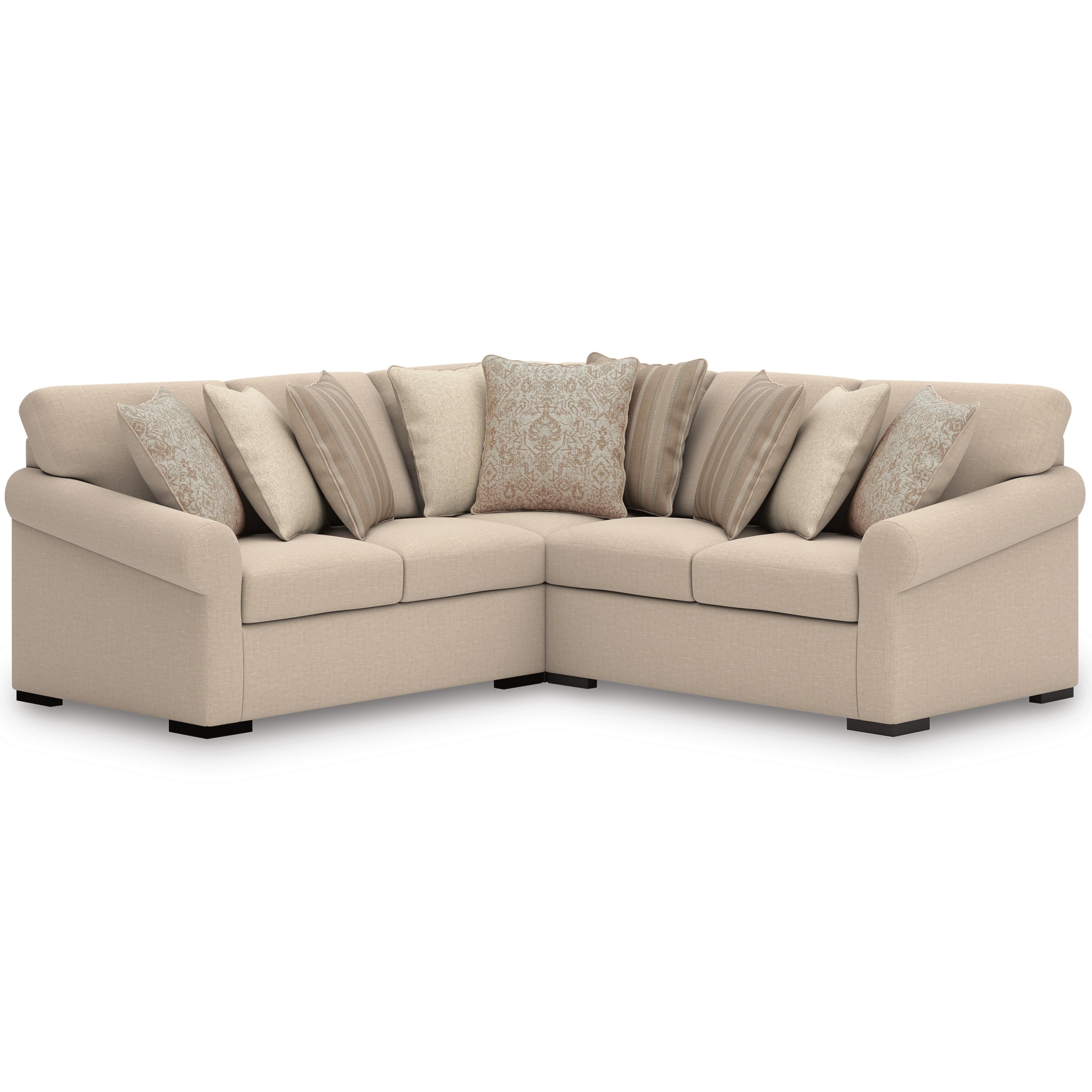 LadyMae 3-Piece Sectional in Twill Performance Fabric and Next-Gen Nuvella