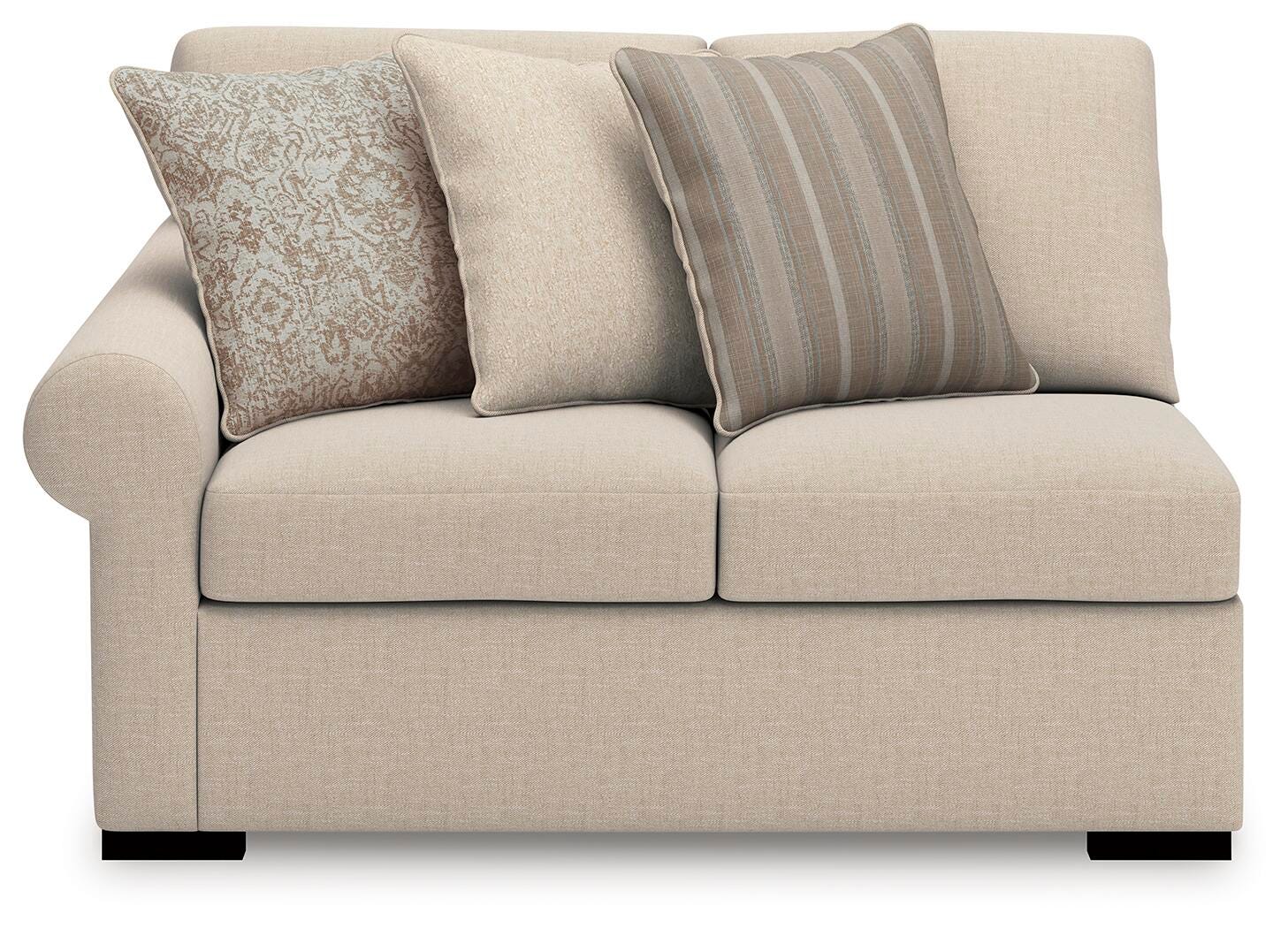 LadyMae 4-Piece RAF Chaise Sectional in Twill Performance Fabric and Next-Gen Nuvella