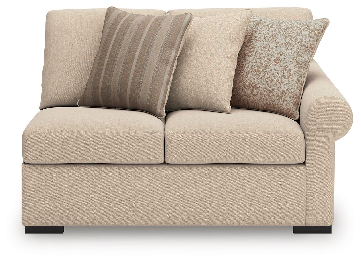LadyMae 2-Piece LAF Chaise Sectional in Twill Performance Fabric and Next-Gen Nuvella