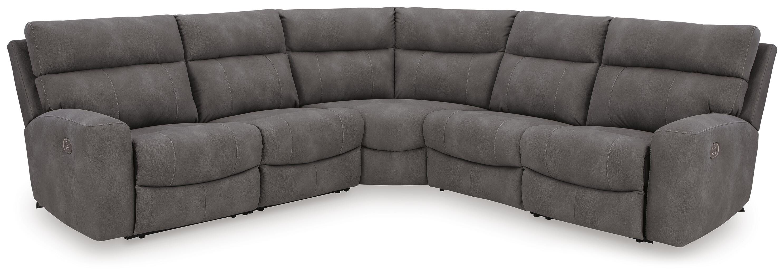 Next-Gen Durapella 5-Piece Power Reclining Sectional in Slate Microfiber