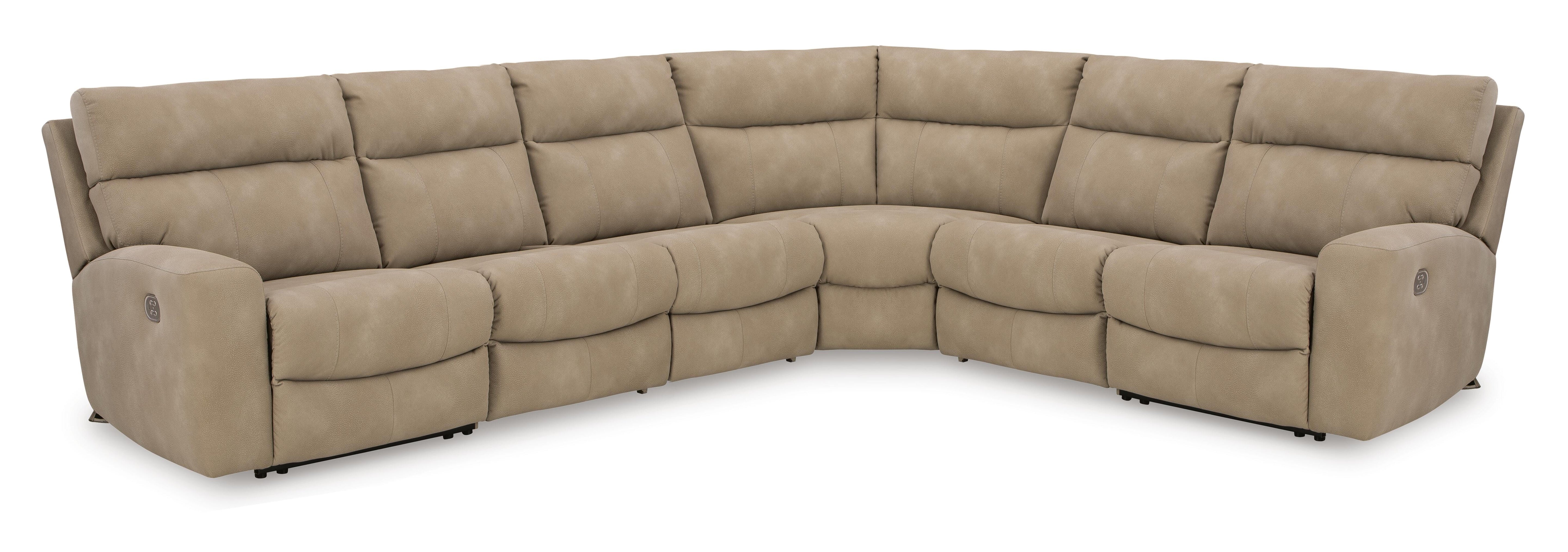 Next-Gen Durapella 6-Piece Power Reclining Sectional Sofa in Sand Microfiber