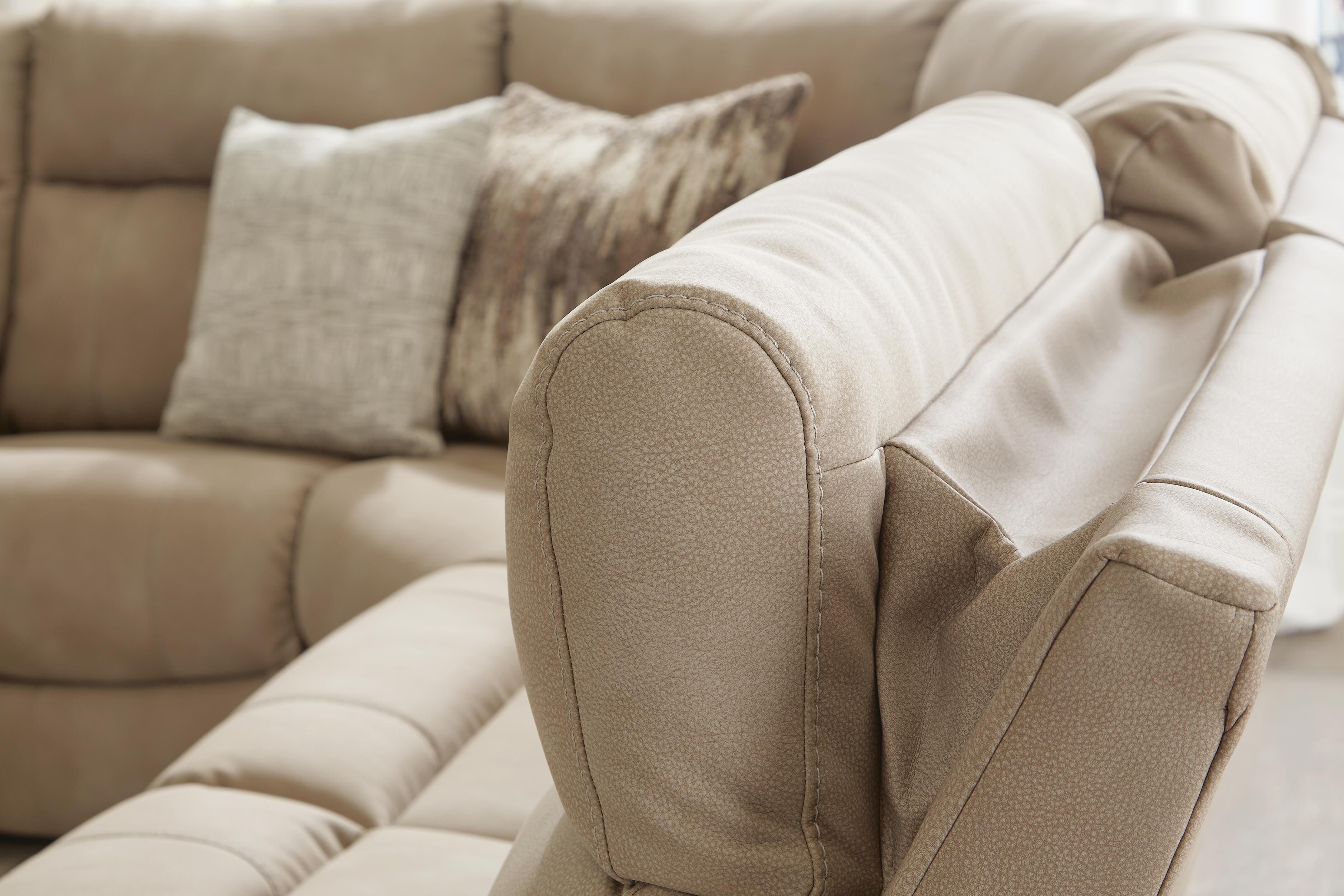 Next-Gen Durapella 5-Pc Power Reclining Sectional in Sand Microfiber