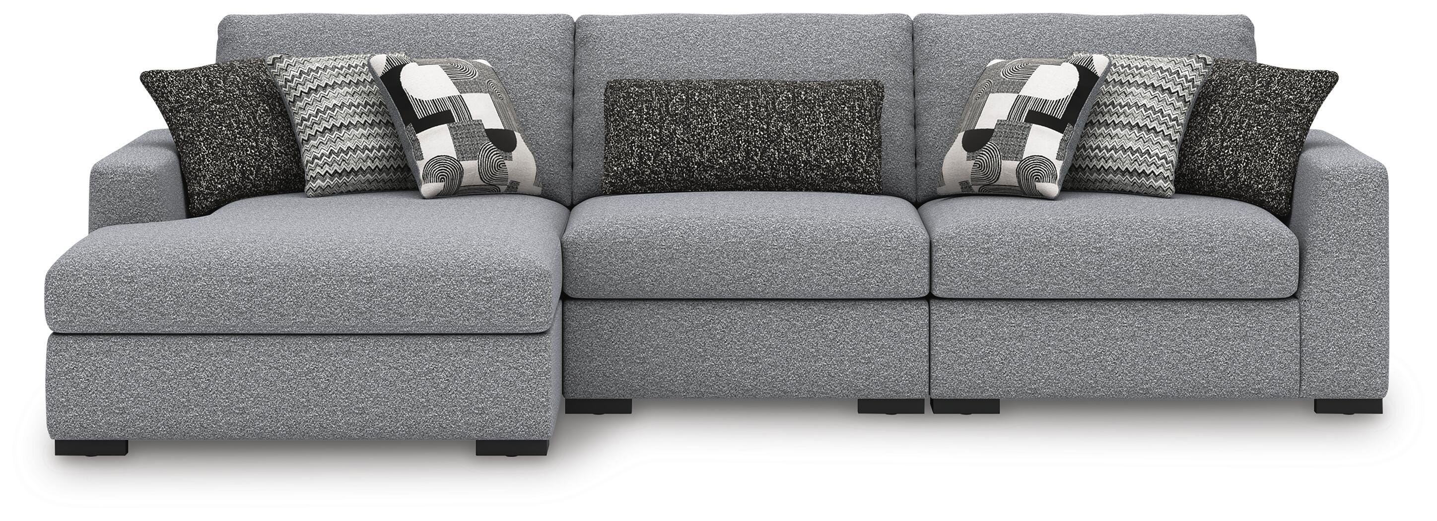Bealton 3-Piece LAF Chaise Sectional in Salt and Pepper Performance Fabric and Next-Gen Nuvella