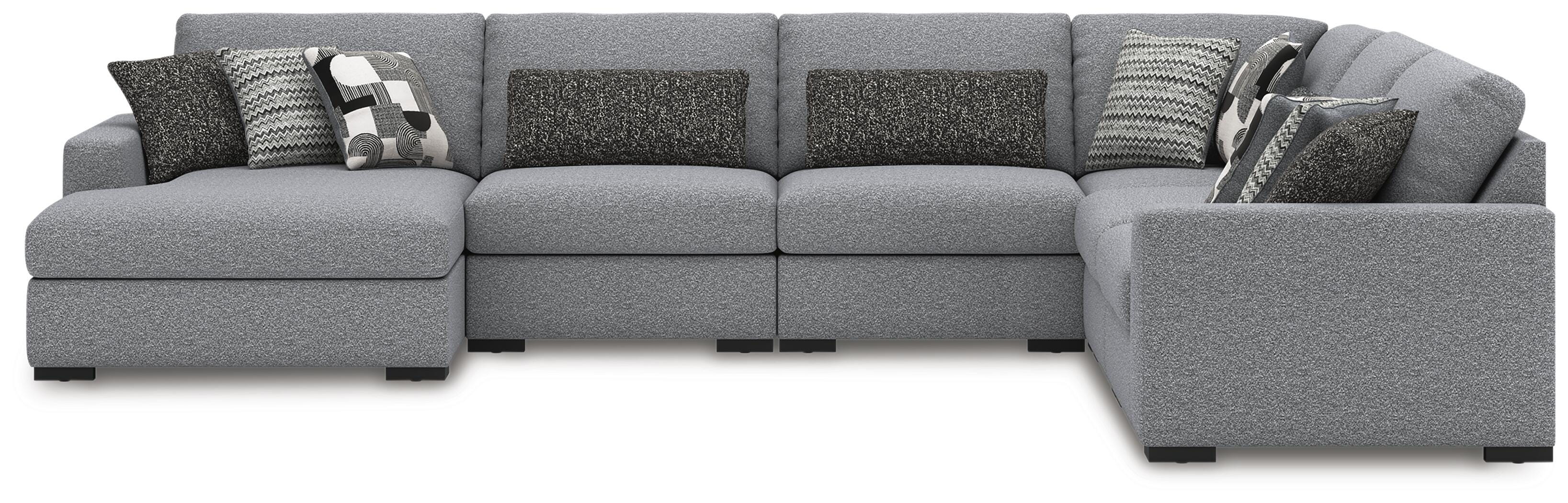 Bealton 6-Piece LAF Chaise Sectional in Salt and Pepper Performance Fabric and Next-Gen Nuvella