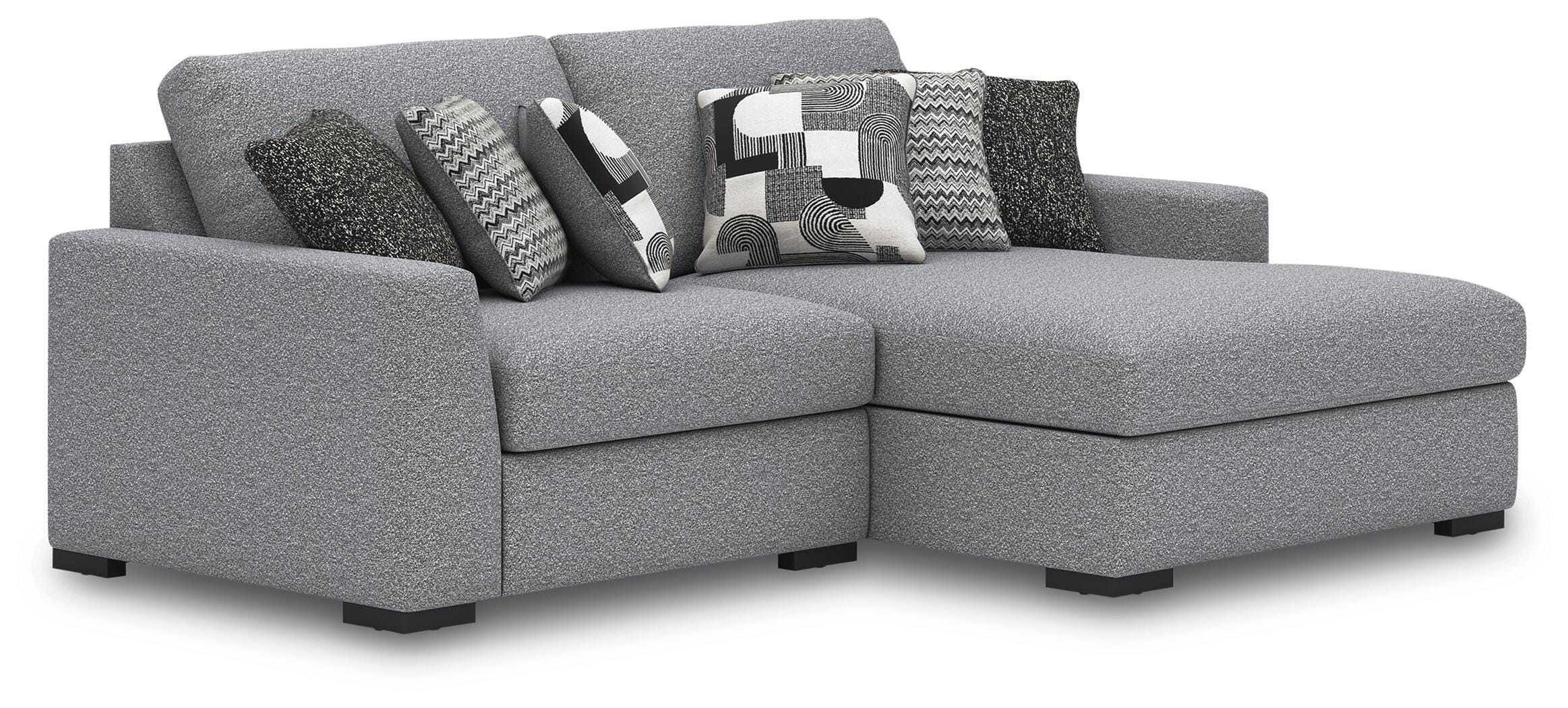 Bealton 2-Piece RAF Chaise Sectional in Salt and Pepper Performance Fabric and Next-Gen Nuvella