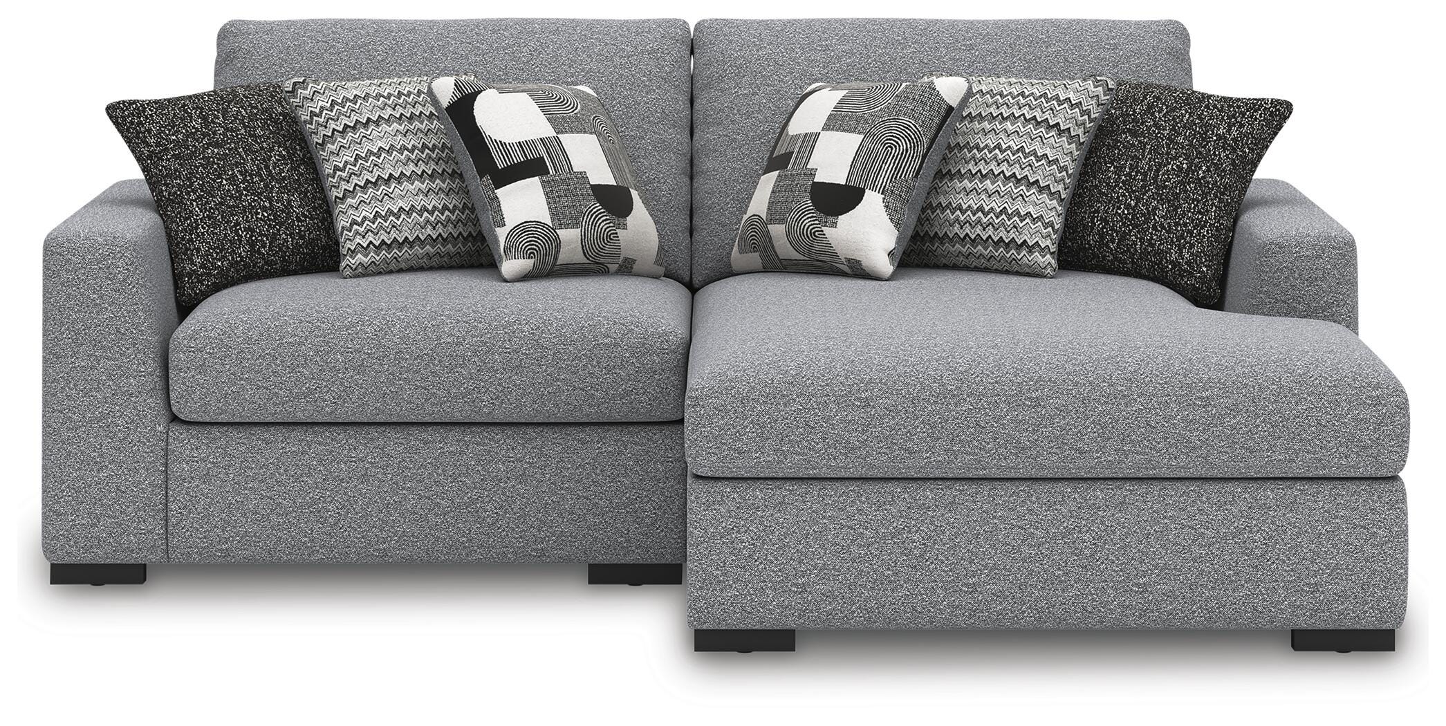 Bealton 2-Piece RAF Chaise Sectional in Salt and Pepper Performance Fabric and Next-Gen Nuvella