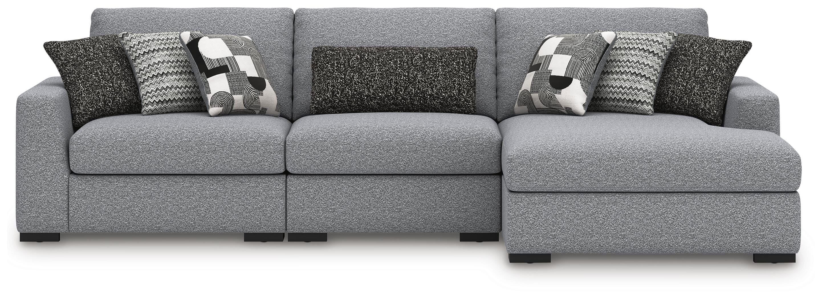 Bealton 3-Piece RAF Chaise Sectional in Salt and Pepper Performance Fabric and Next-Gen Nuvella