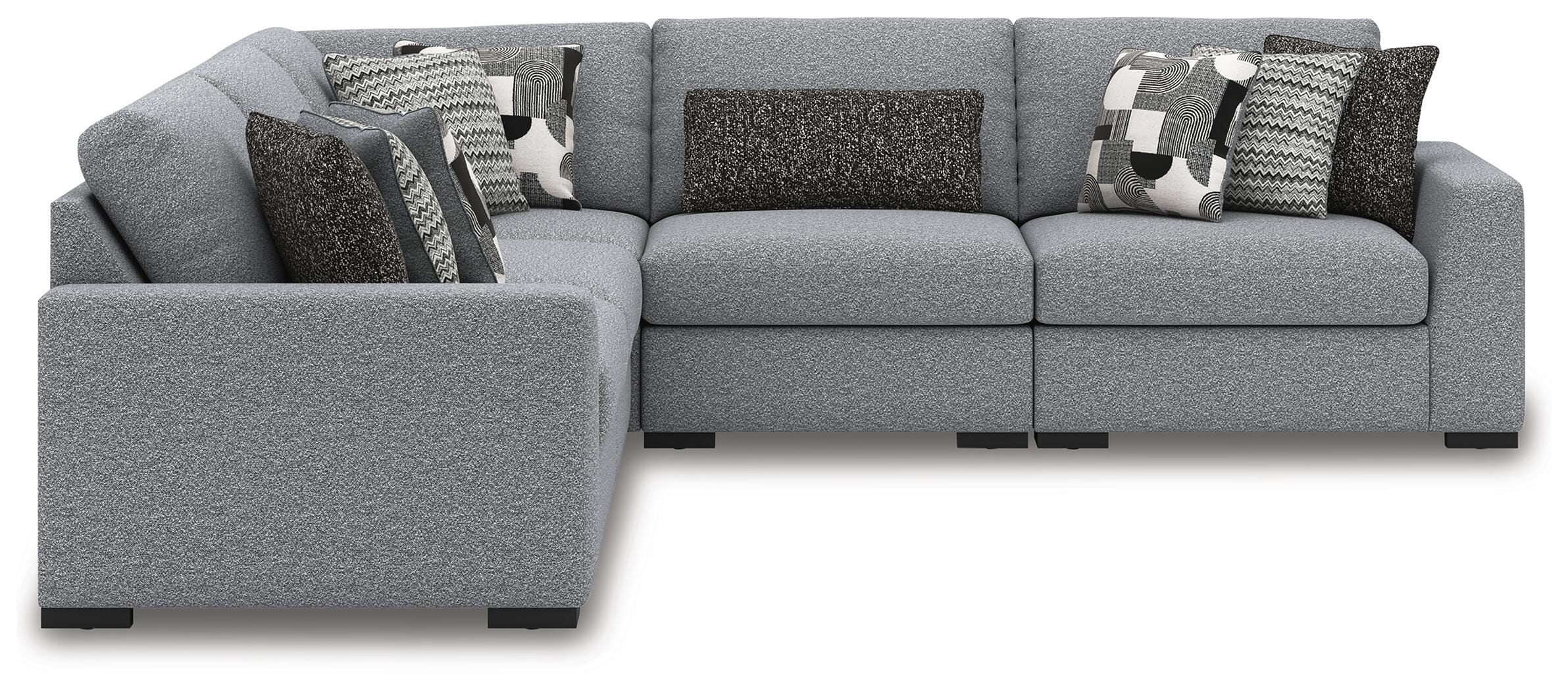 Bealton 5-Piece Sectional in Salt and Pepper Performance Fabric and Next-Gen Nuvella