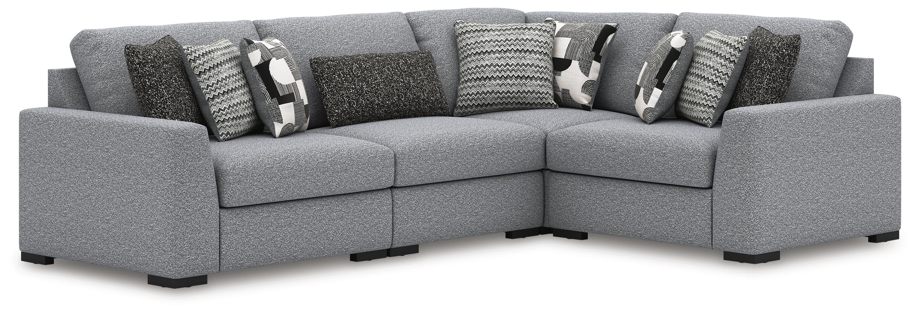 Bealton 4-Piece Sectional in Salt and Pepper Performance Fabric and Next-Gen Nuvella