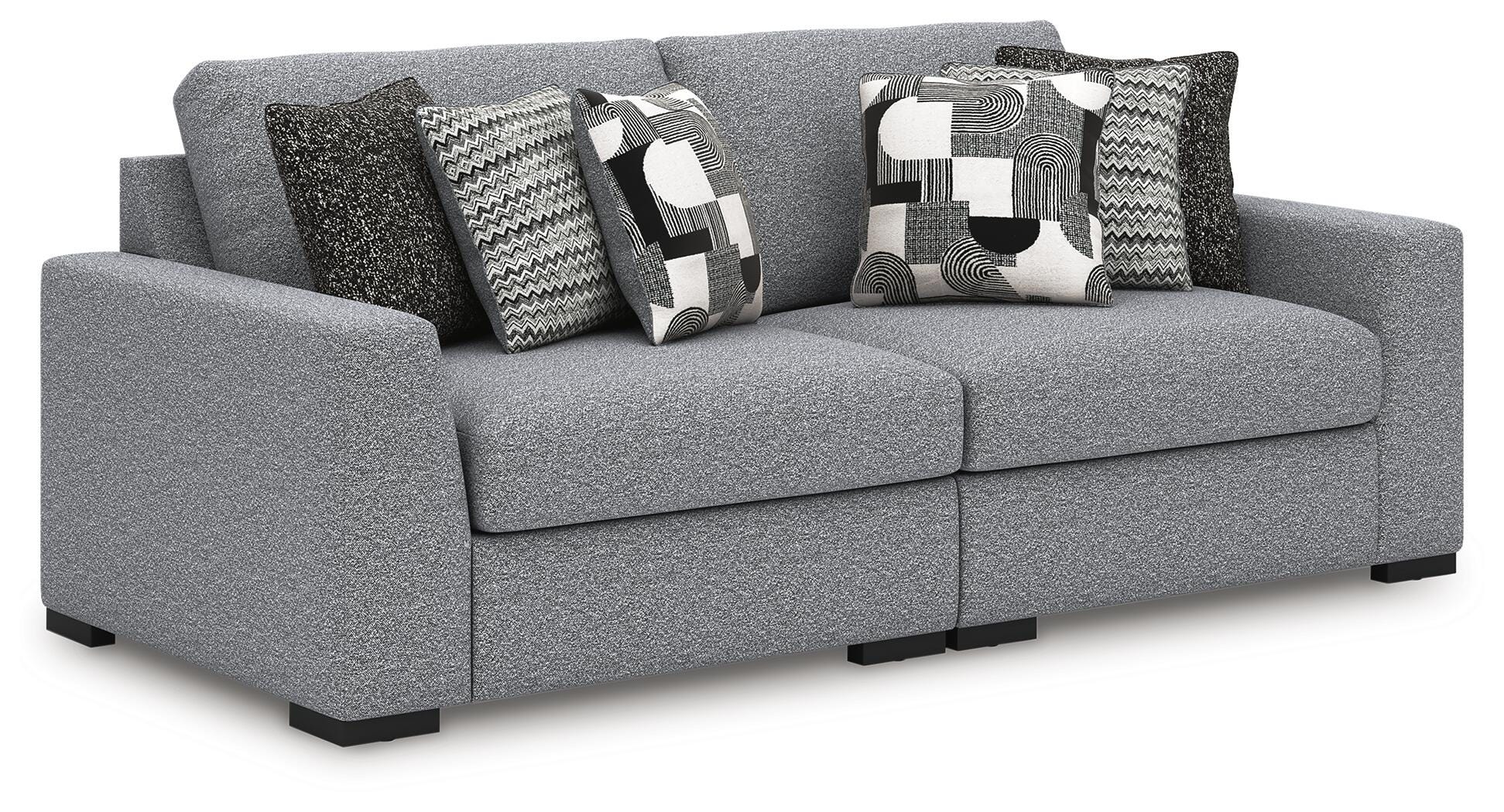Bealton 2-Piece Sectional in Salt and Pepper Performance Fabric and Next-Gen Nuvella