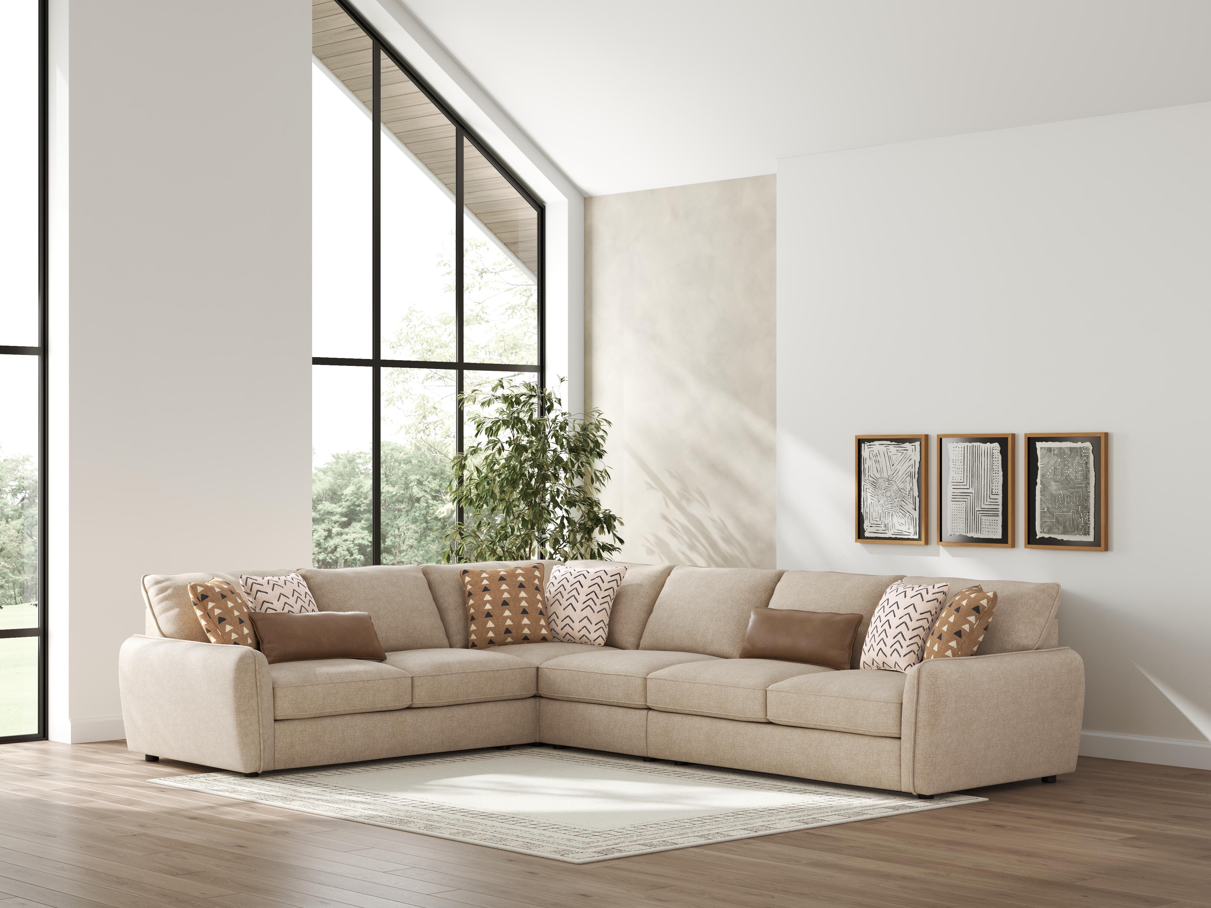 Seyler 4-Piece Sectional in Sand Chenille