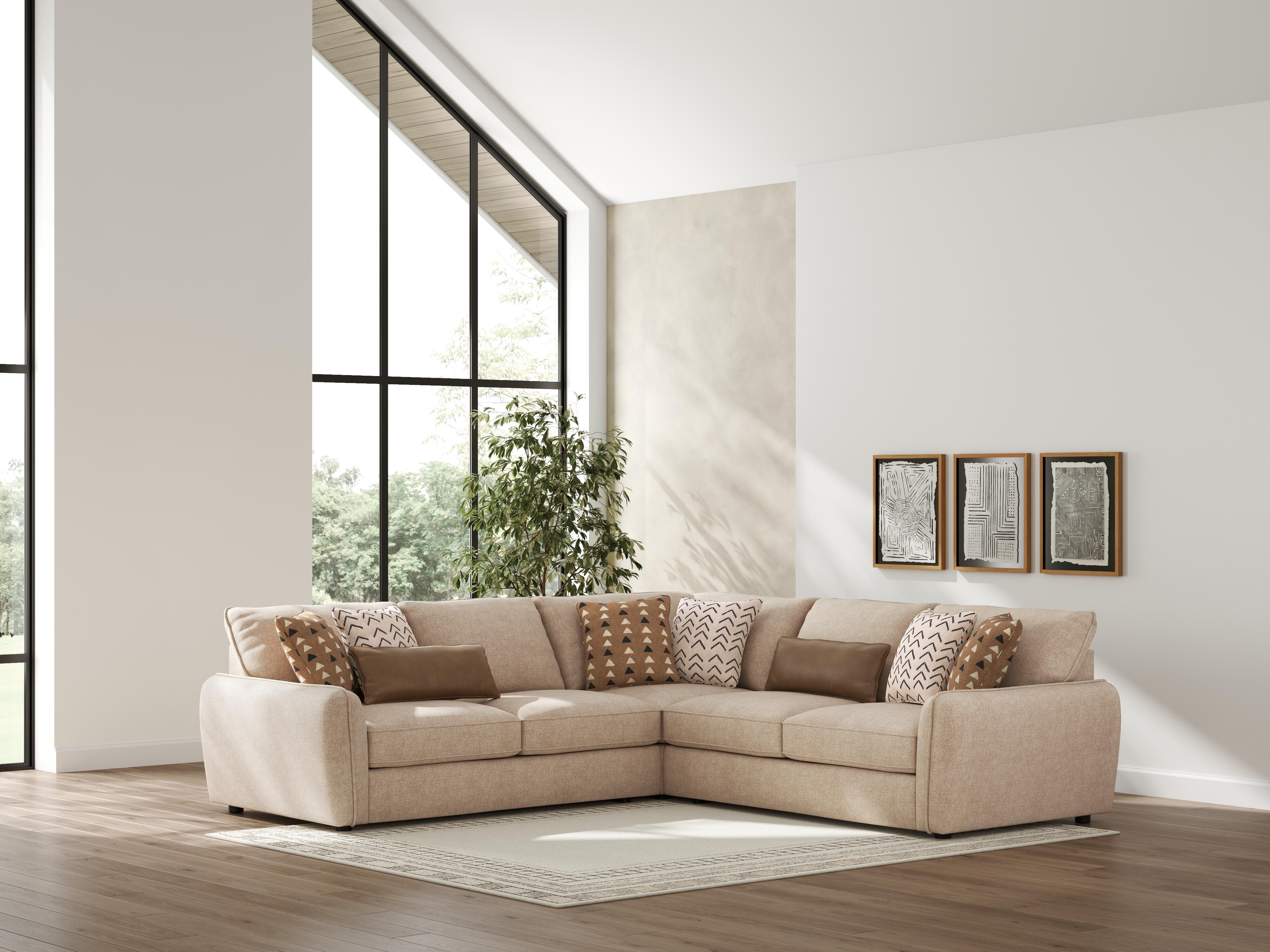 Seyler 3-Piece Sectional in Sand Chenille