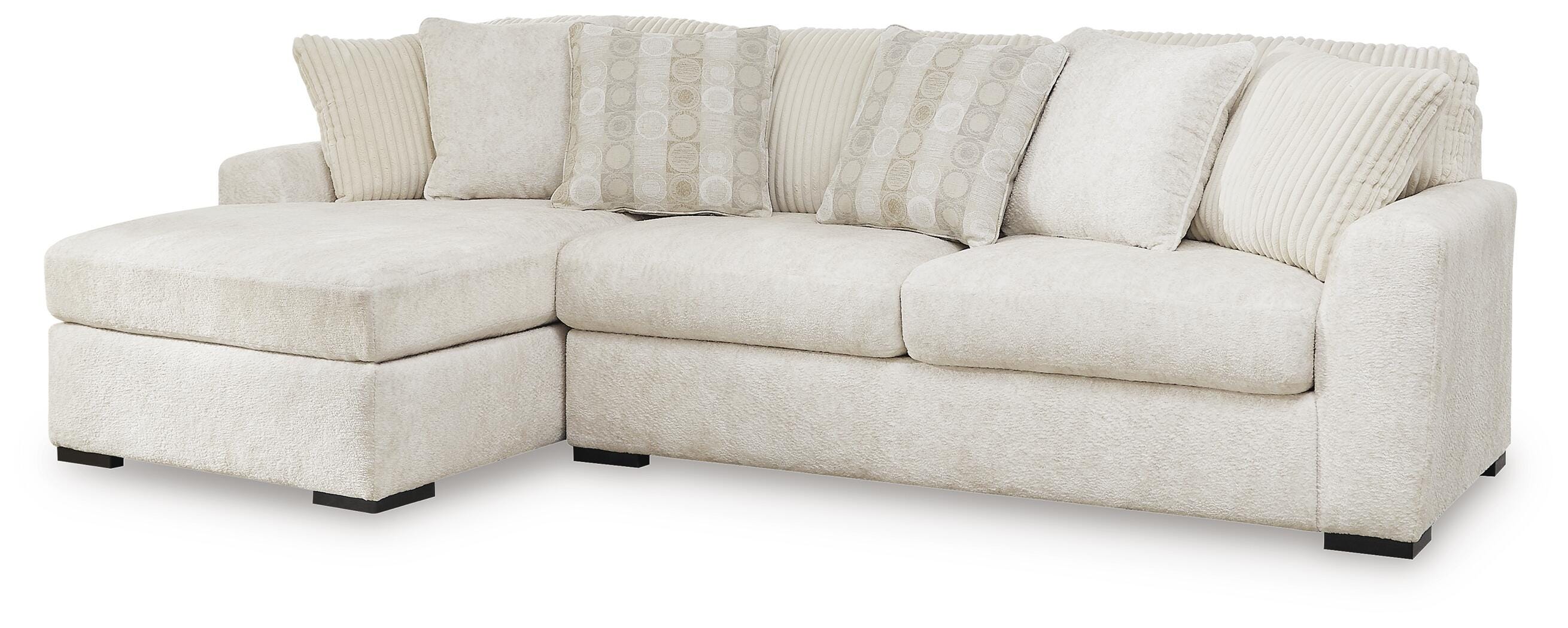 Chessington 2-Piece LAF Chaise Sectional in Ivory Chenille