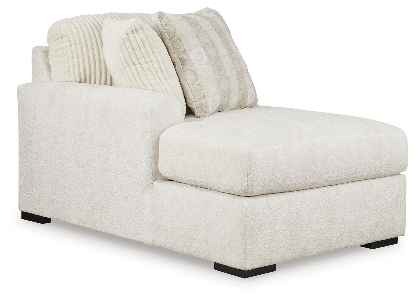 Chessington 3-Piece Sectional with Double Chaise in Ivory Chenille