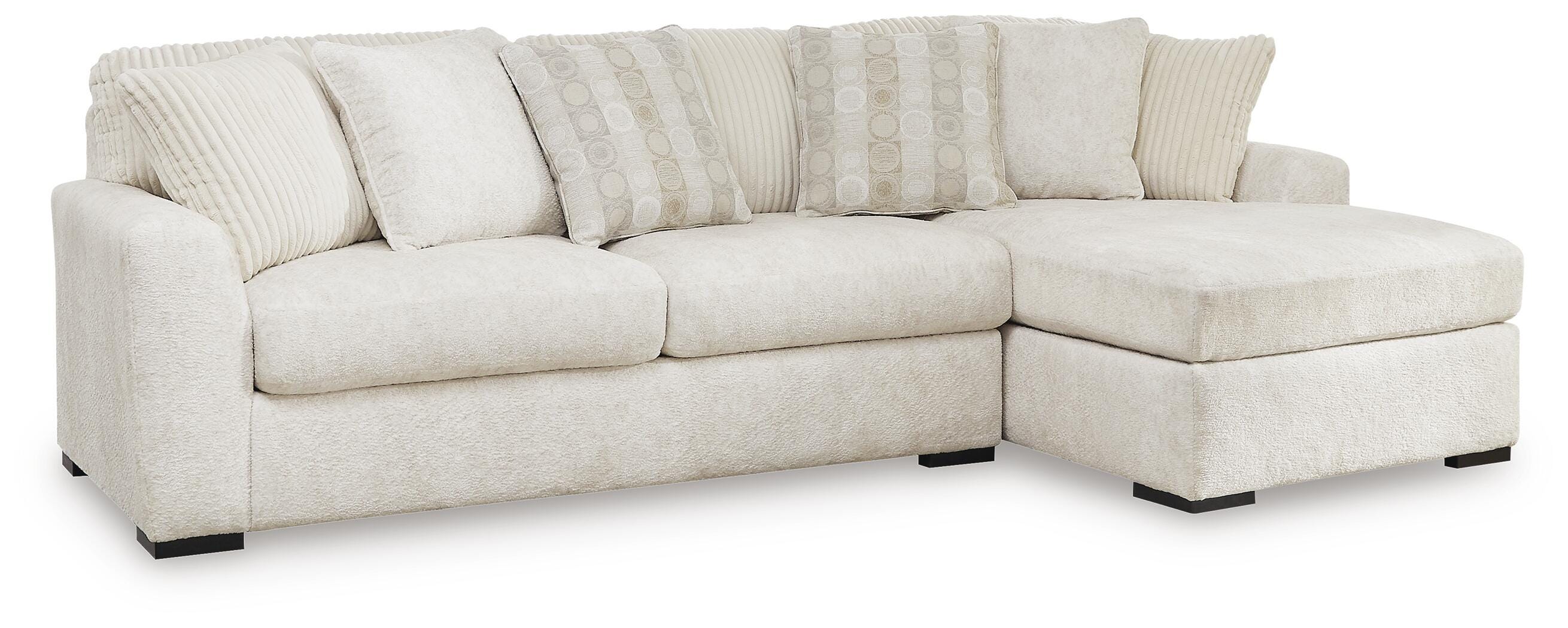Chessington 2-Piece RAF Chaise Sectional in Ivory Chenille