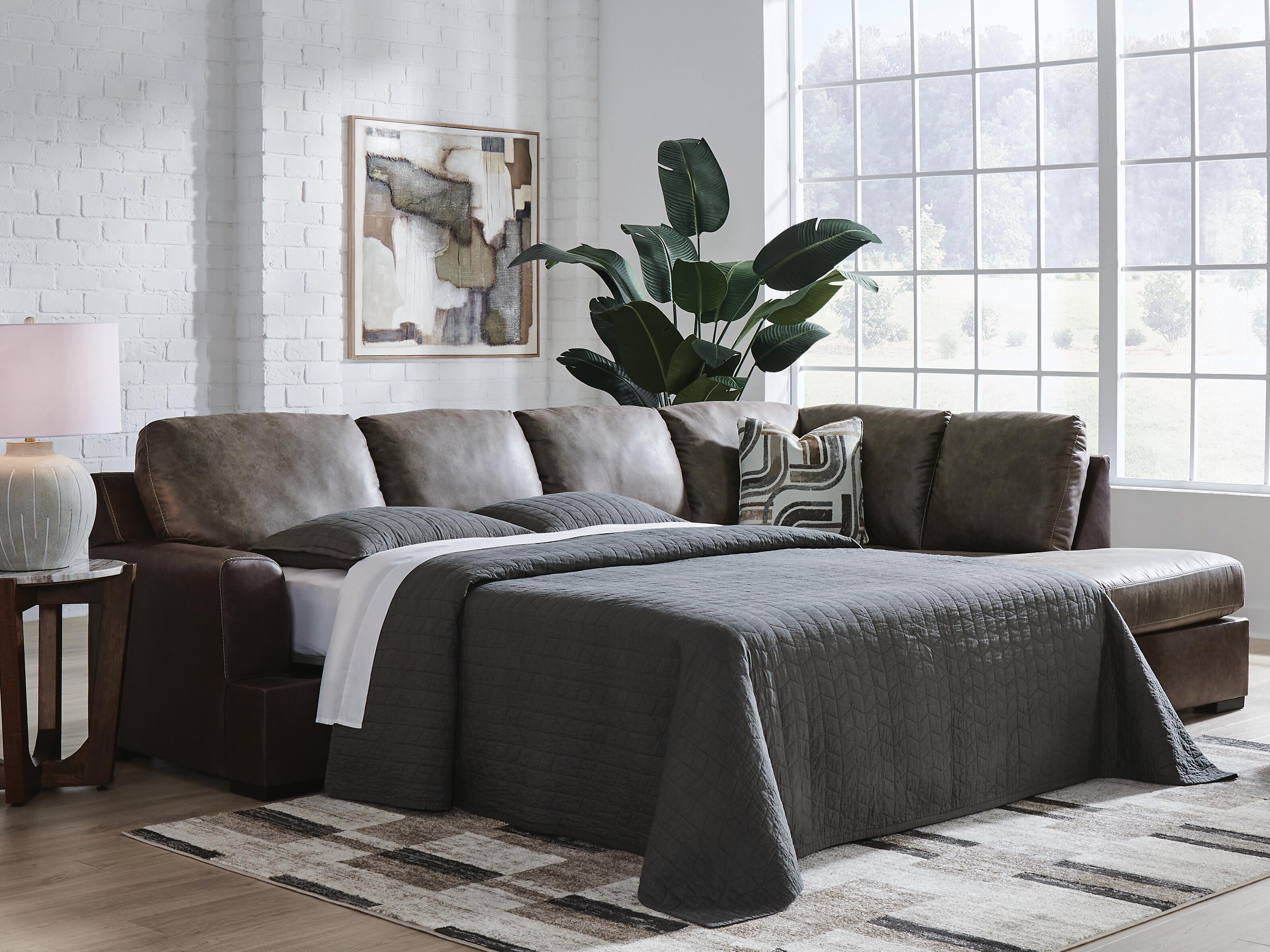 Castille Way 2-Piece LAF Chaise Sleeper Sectional in Fossil