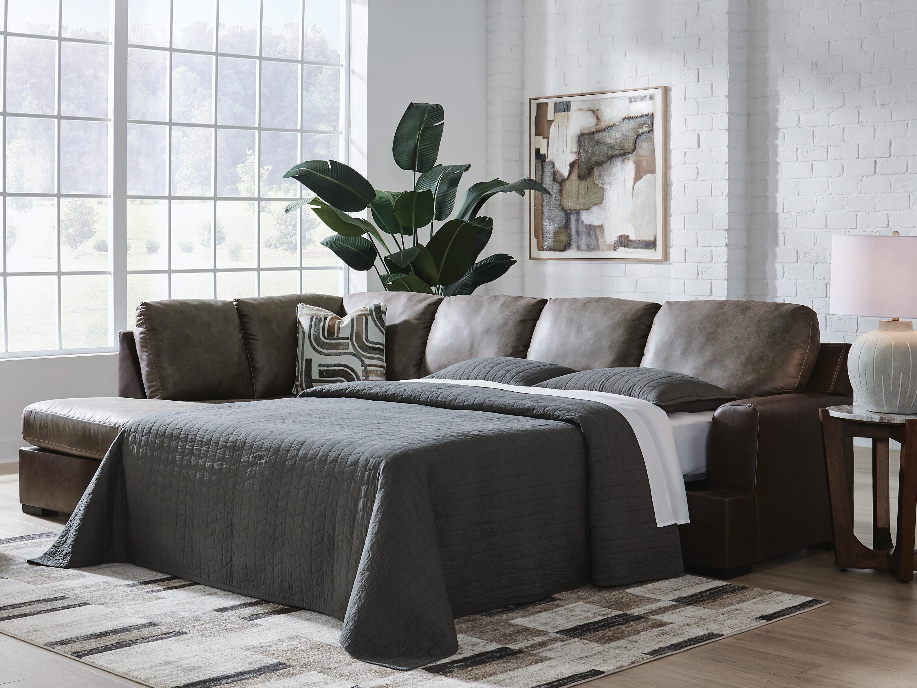 Castille Way 2-Piece RAF Chaise Sleeper Sectional in Fossil