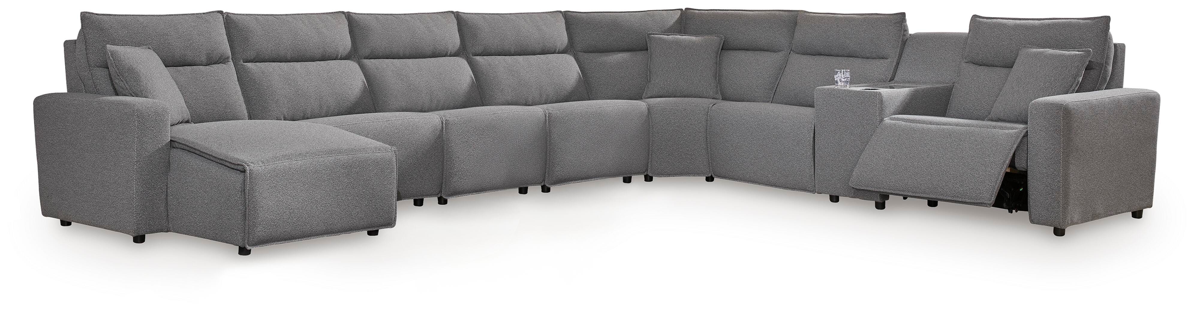 Modmax II 8-Piece Power Reclining Sectional with Console in Salt and Pepper