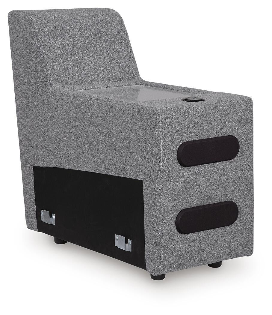 Modmax II 7-Piece LAF Chaise Power Reclining Sectional and Audio Console in Salt and Pepper