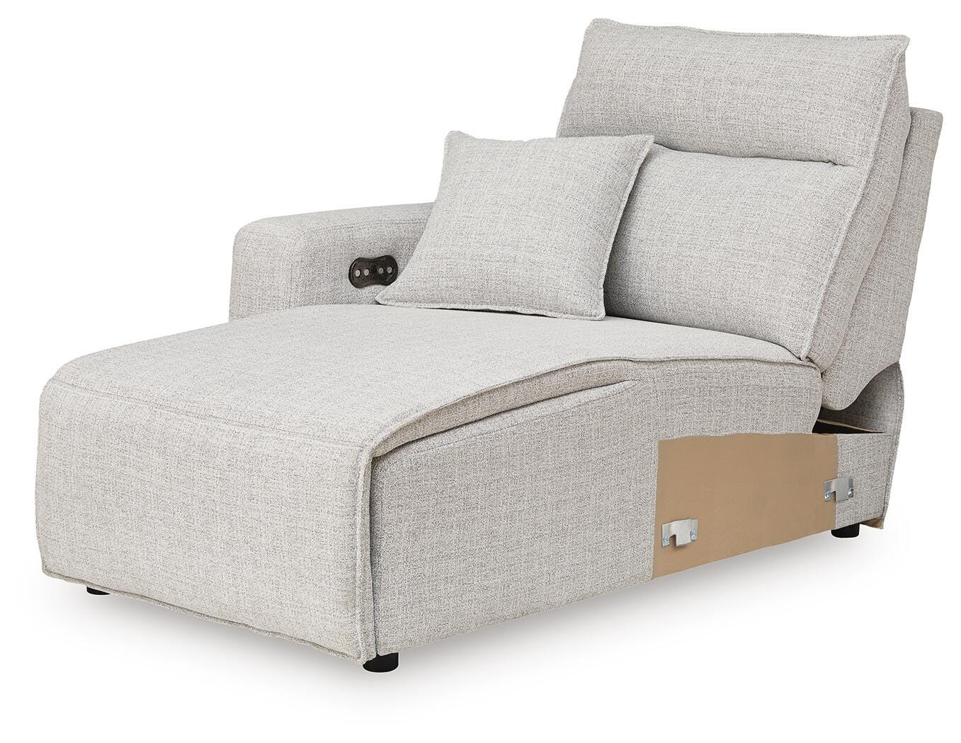 Modmax II 7-Piece LAF Chaise Power Reclining Sectional and Audio Console in Stone