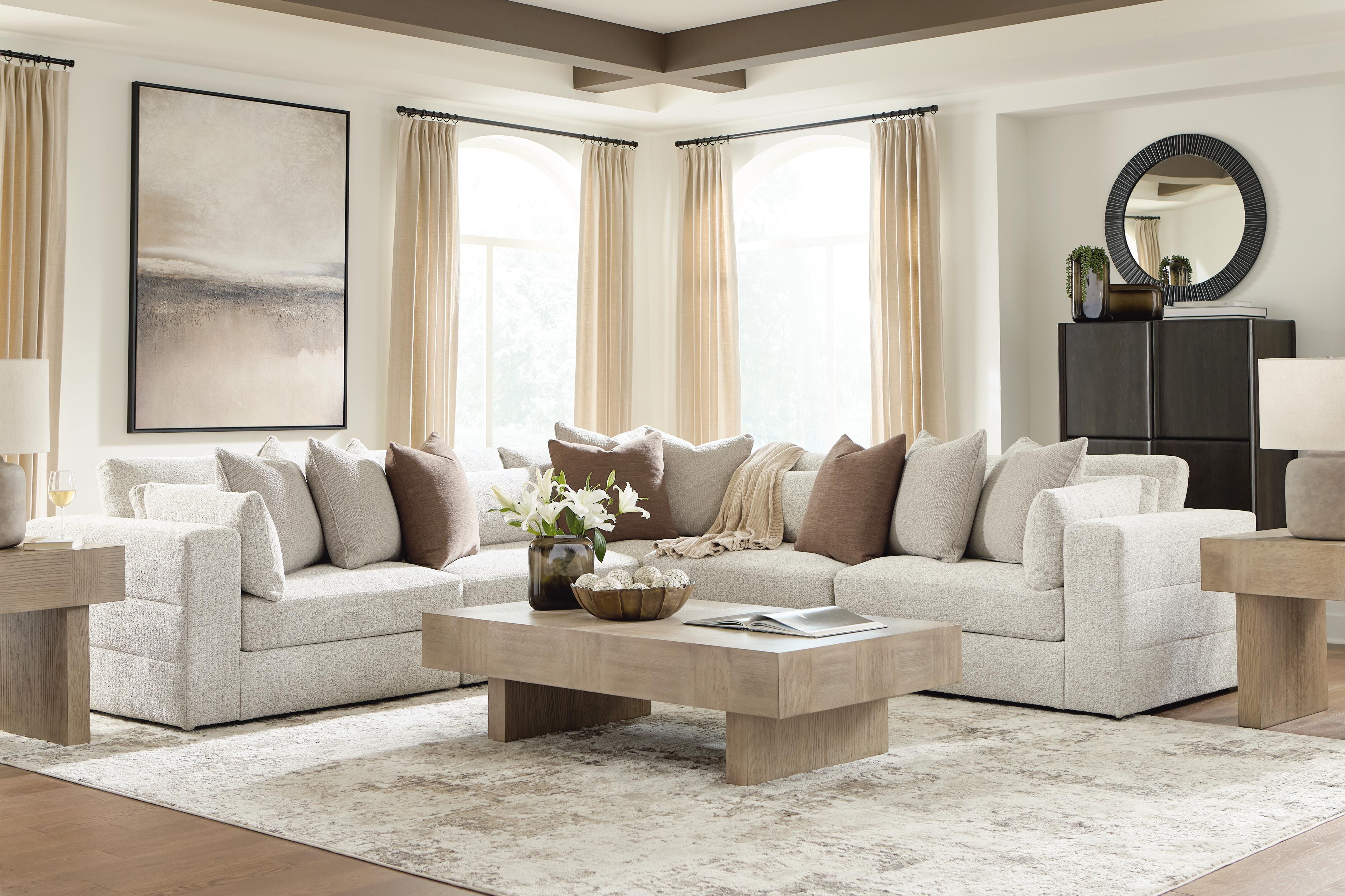 Ashbourne Estate 5-Piece Sectional in Snowstone