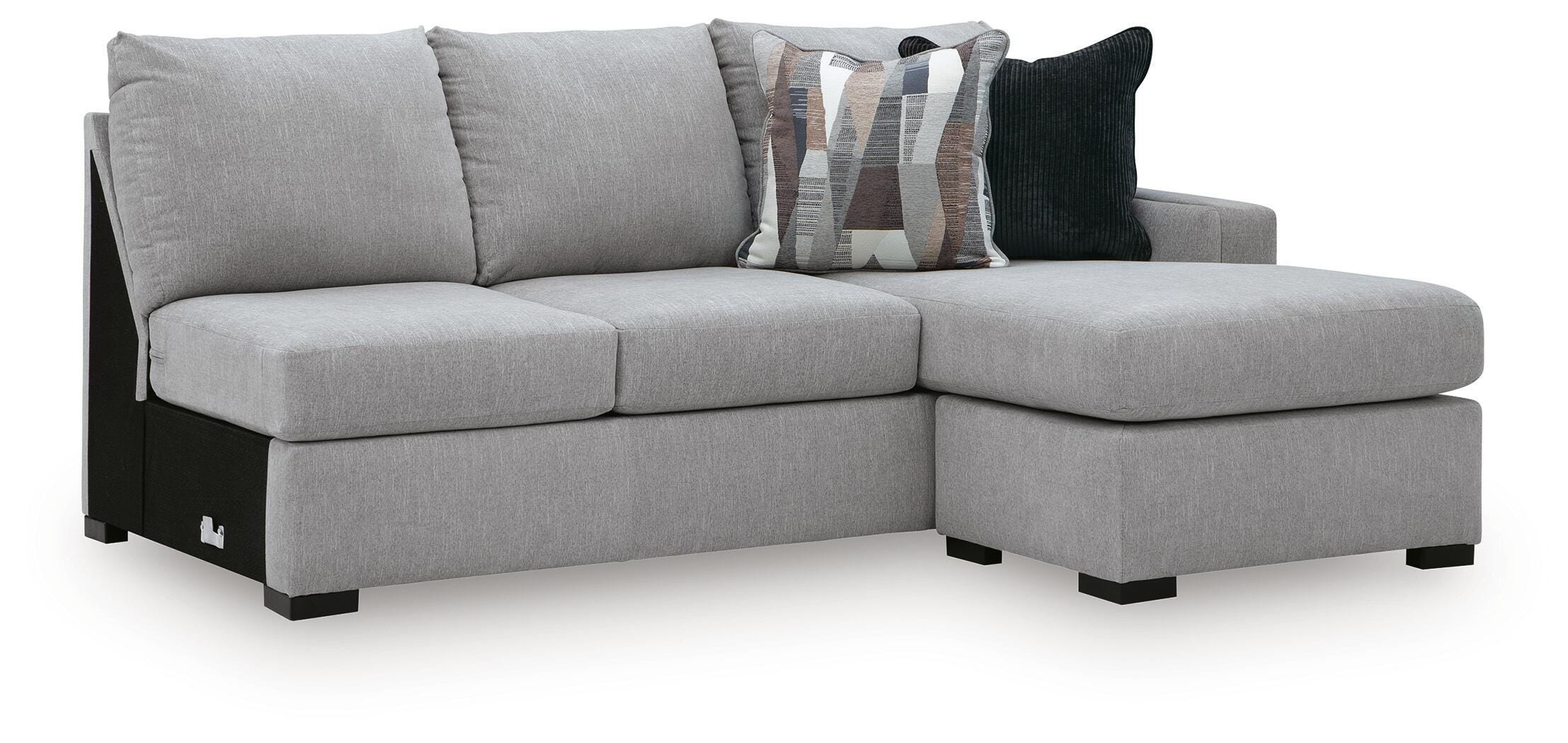 Lakepoint 2-Piece RAF Chaise Sectional in Nickel