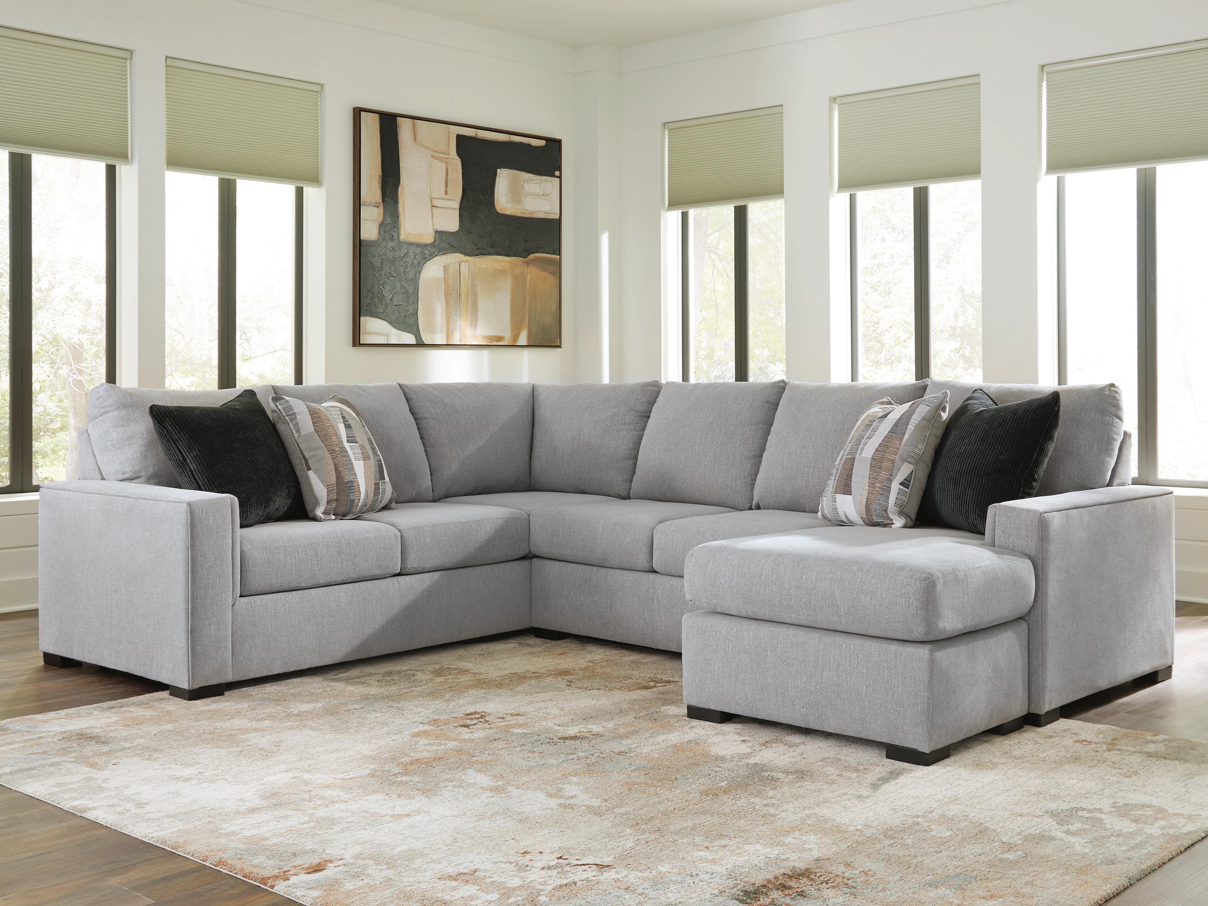 Lakepoint 2-Piece RAF Chaise Sectional in Nickel