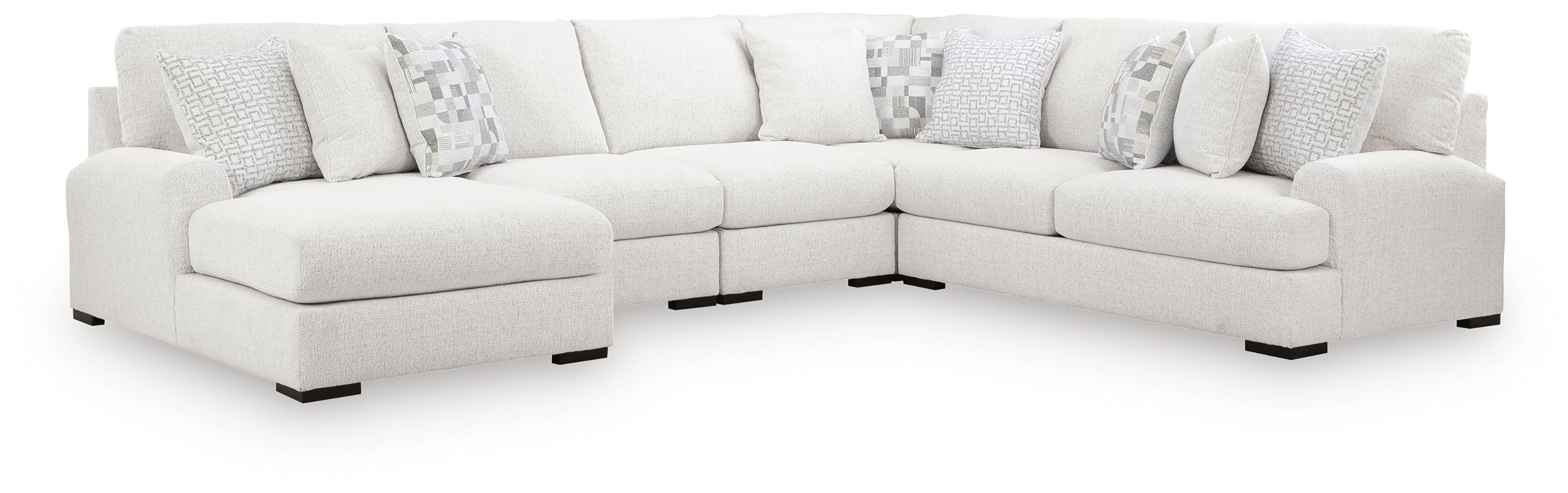 Misty-Lakes 5-Piece LAF Chaise Sectional in Chalk