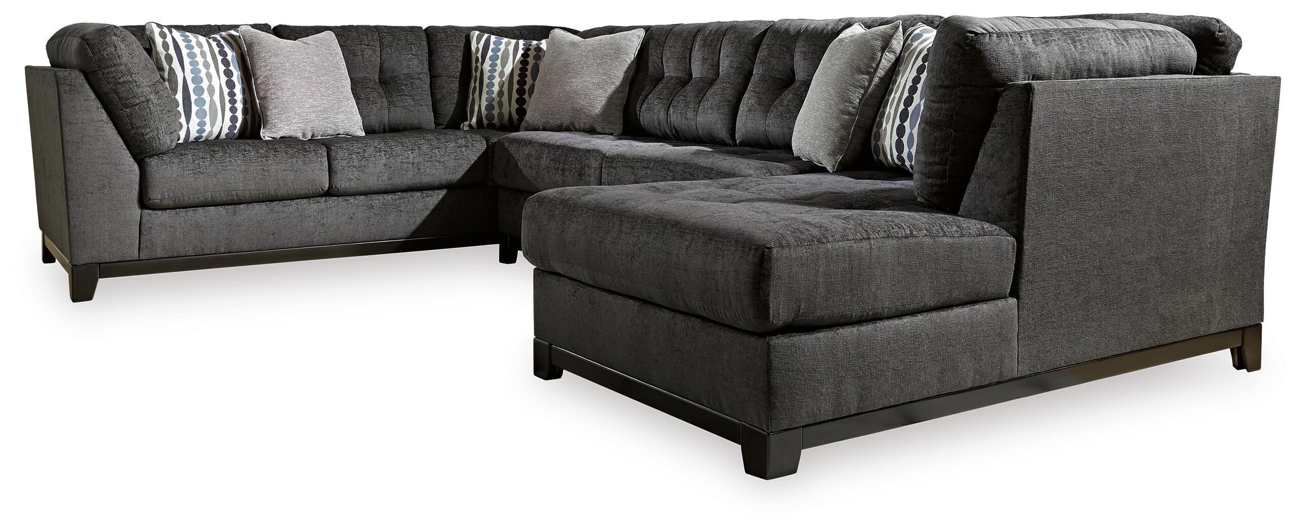 Reidshire 3-Piece RAF Chaise Sectional in Steel Chenille