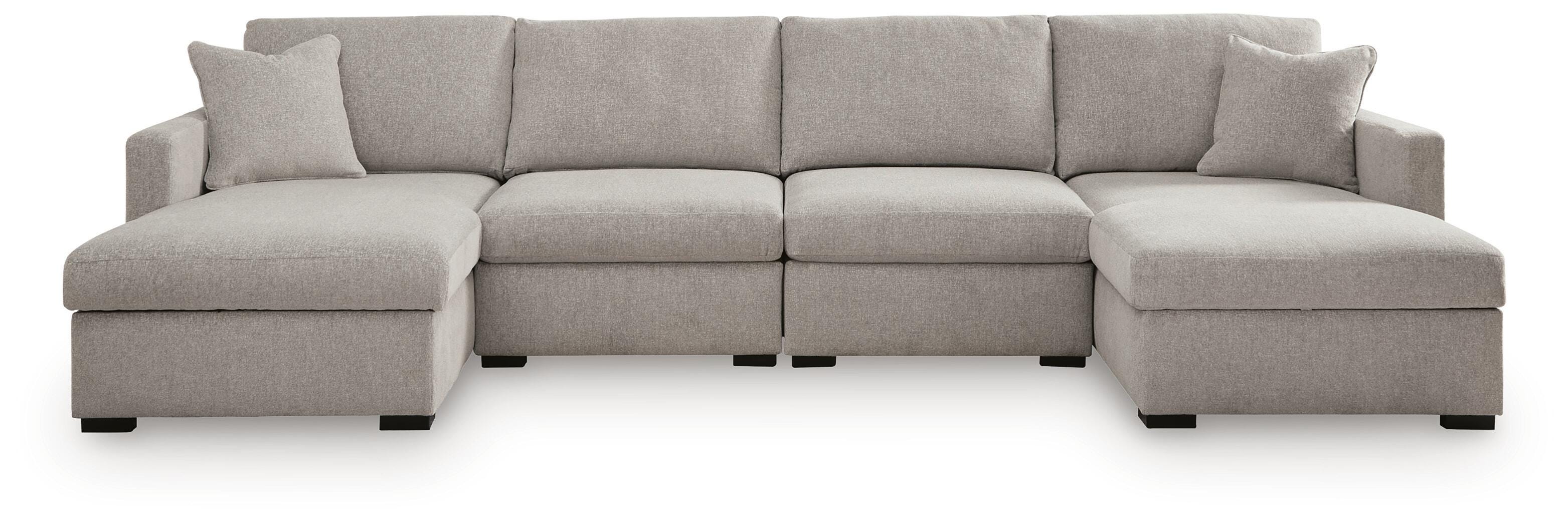 ModMax Luxe 4-Piece Double Chaise Sectional in Flint