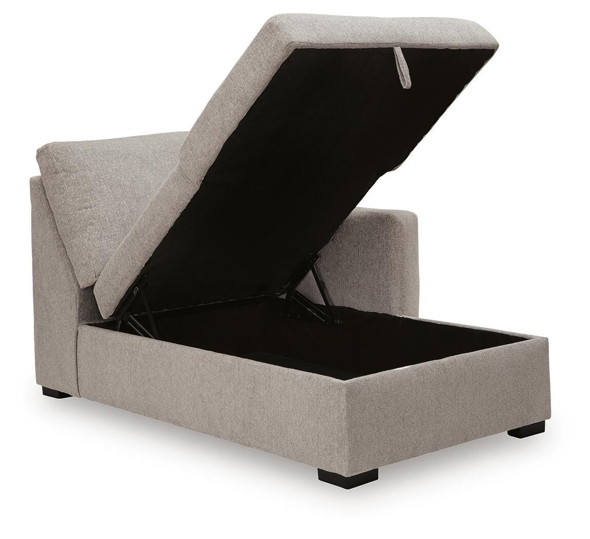 ModMax Luxe 4-Piece Double Storage Chaise Sectional in Flint