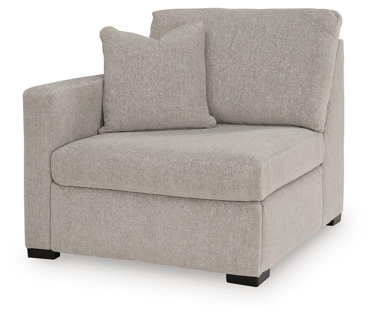ModMax Luxe 5-Piece Sectional with Storage Chaise and Pop Up Sleeper in Flint