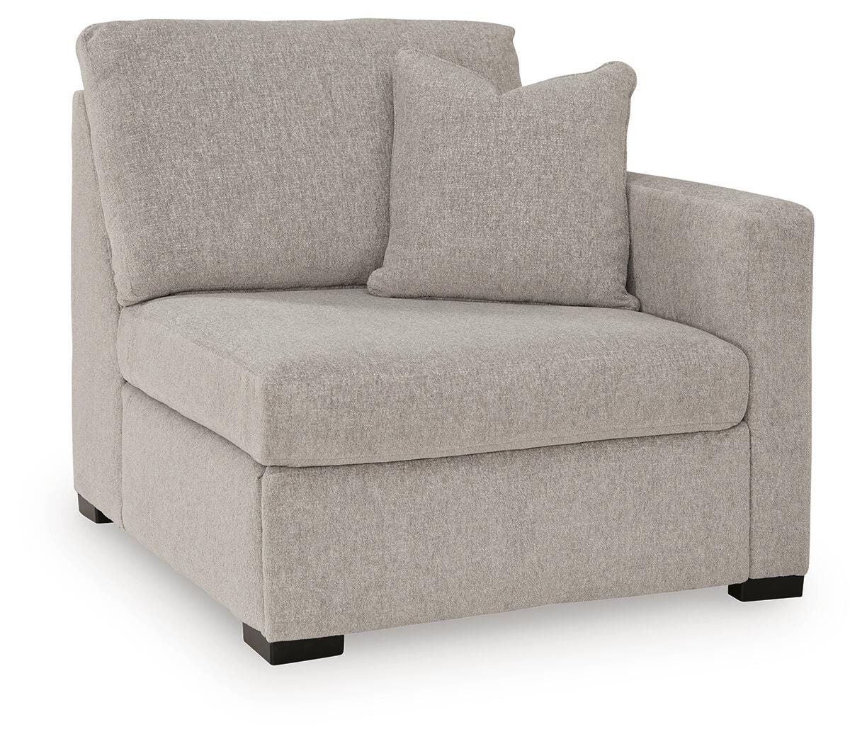 ModMax Luxe 8-Piece Sectional with Storage Chaise and Audio Consoles in Flint
