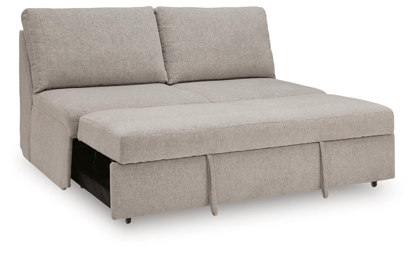 ModMax Luxe 5-Piece Sectional w/ Storage Chaise and Pop Up Sleeper in Flint