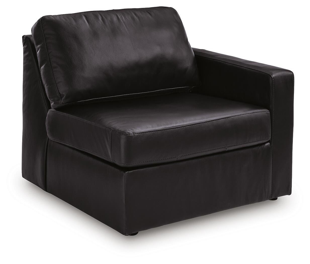 Modmax II 8-Piece LAF Chaise Sectional and Storage Consoles in Black Leather