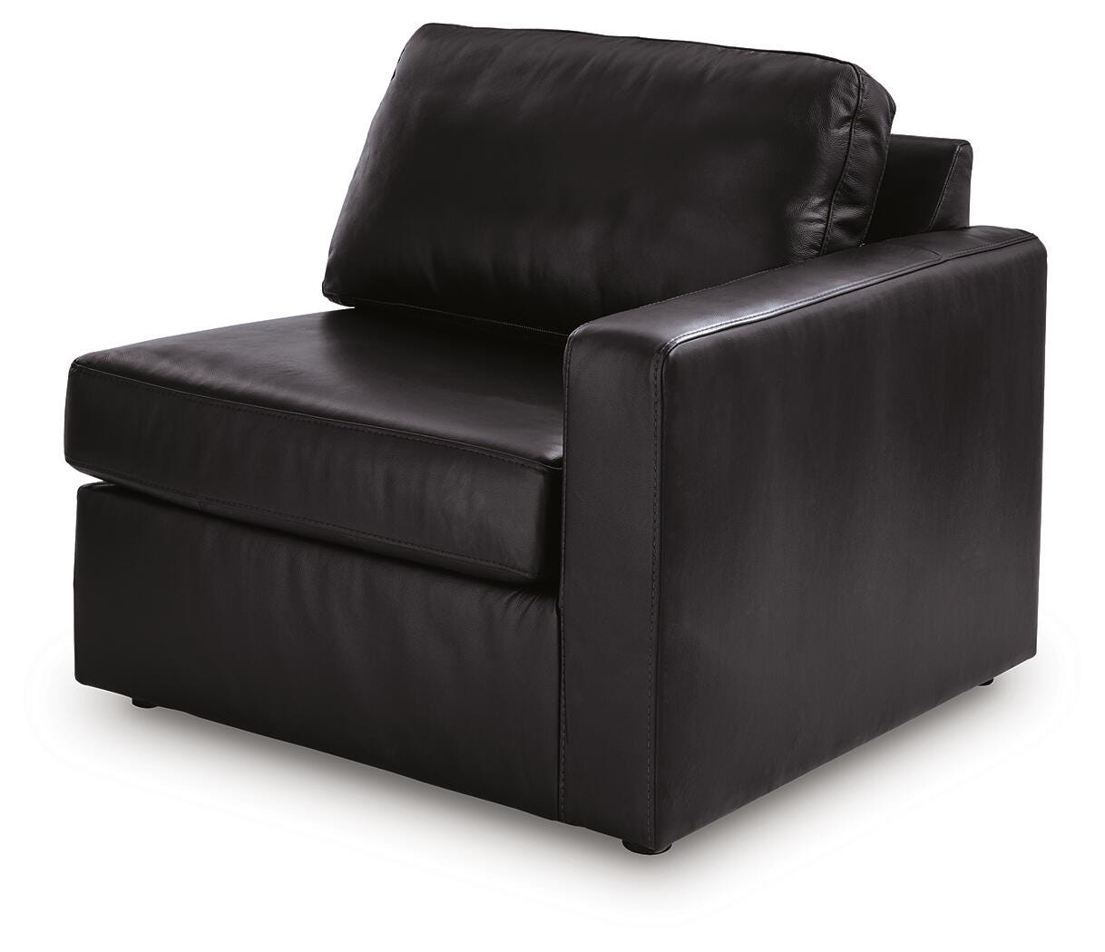 Modmax II 8-Piece LAF Chaise Sectional and Storage Consoles in Black Leather
