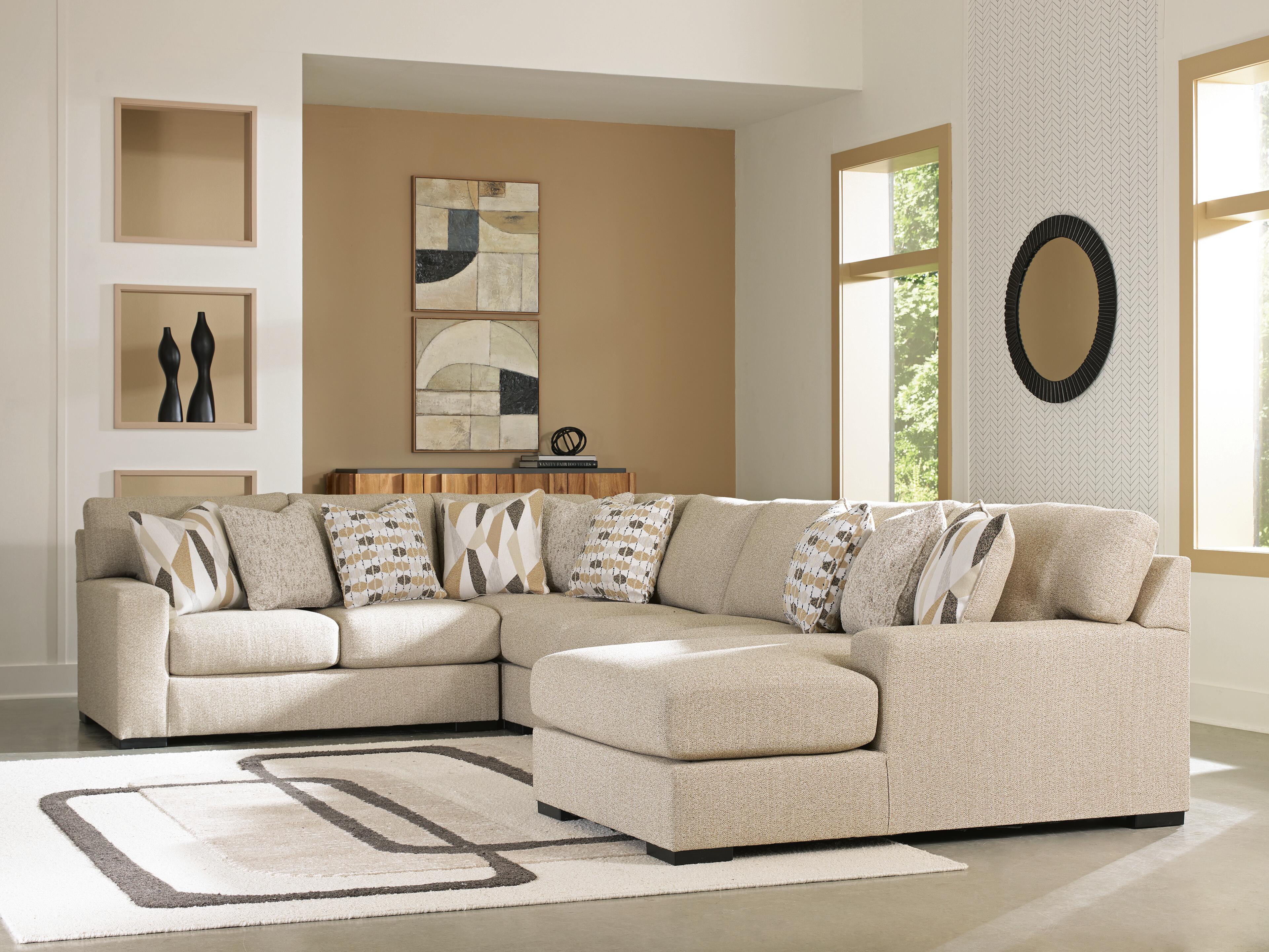 Laurelgrove 5-Piece RAF Chaise Sectional in Pebble