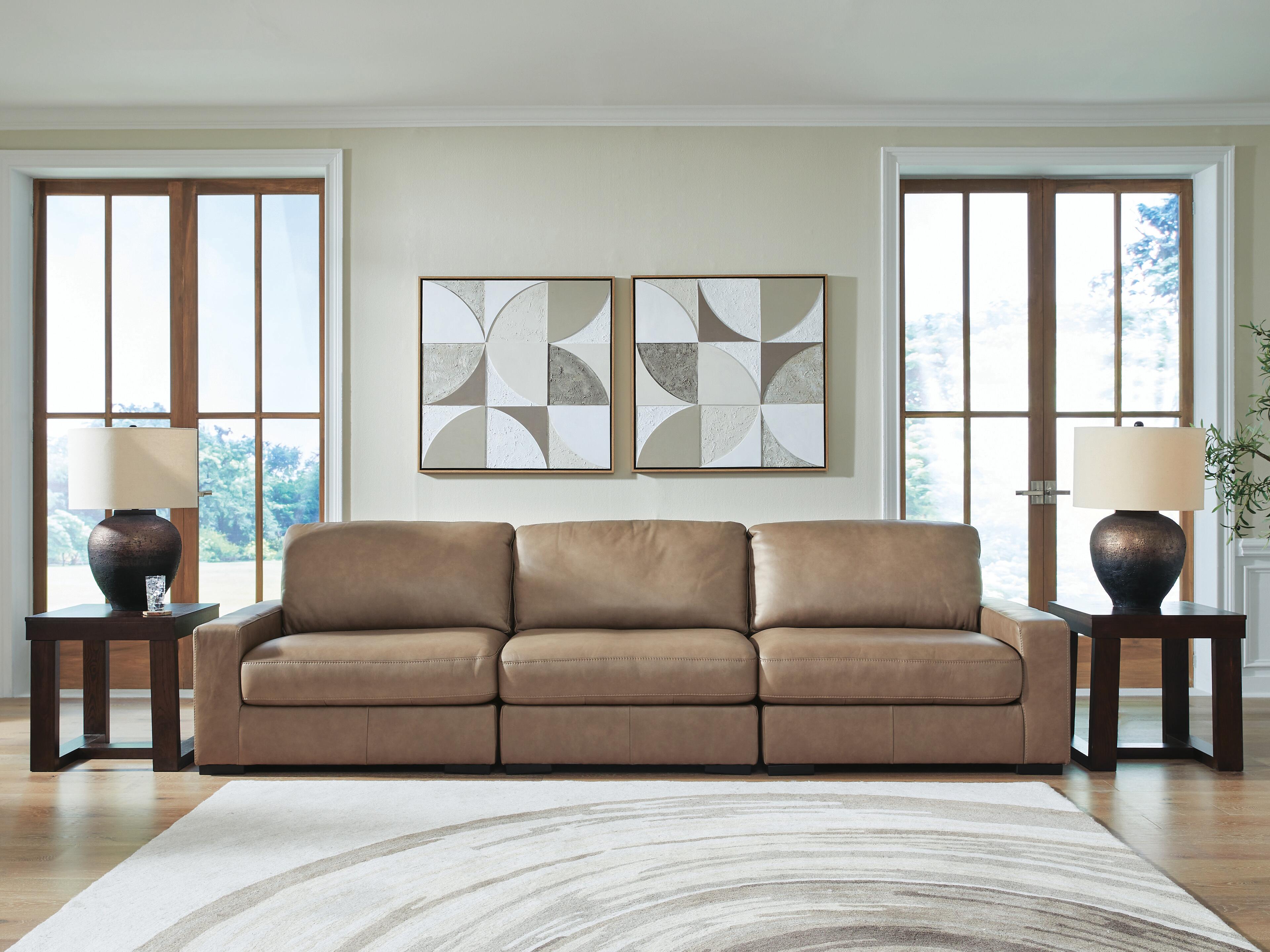 Veronella 3-Piece Sectional Sofa in Sahara Leather