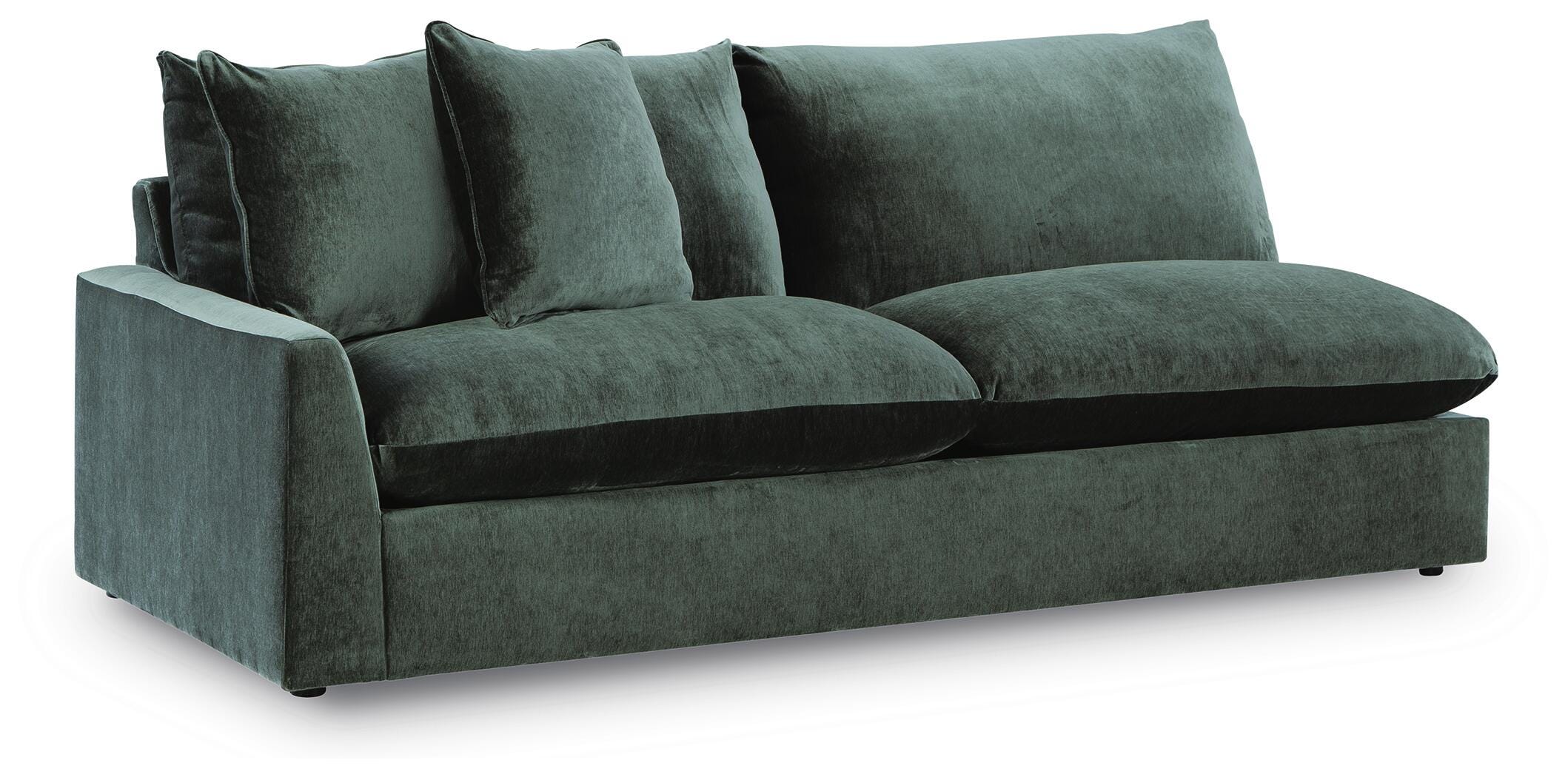Carriage View 3-Piece Sectional in Jade Velvet