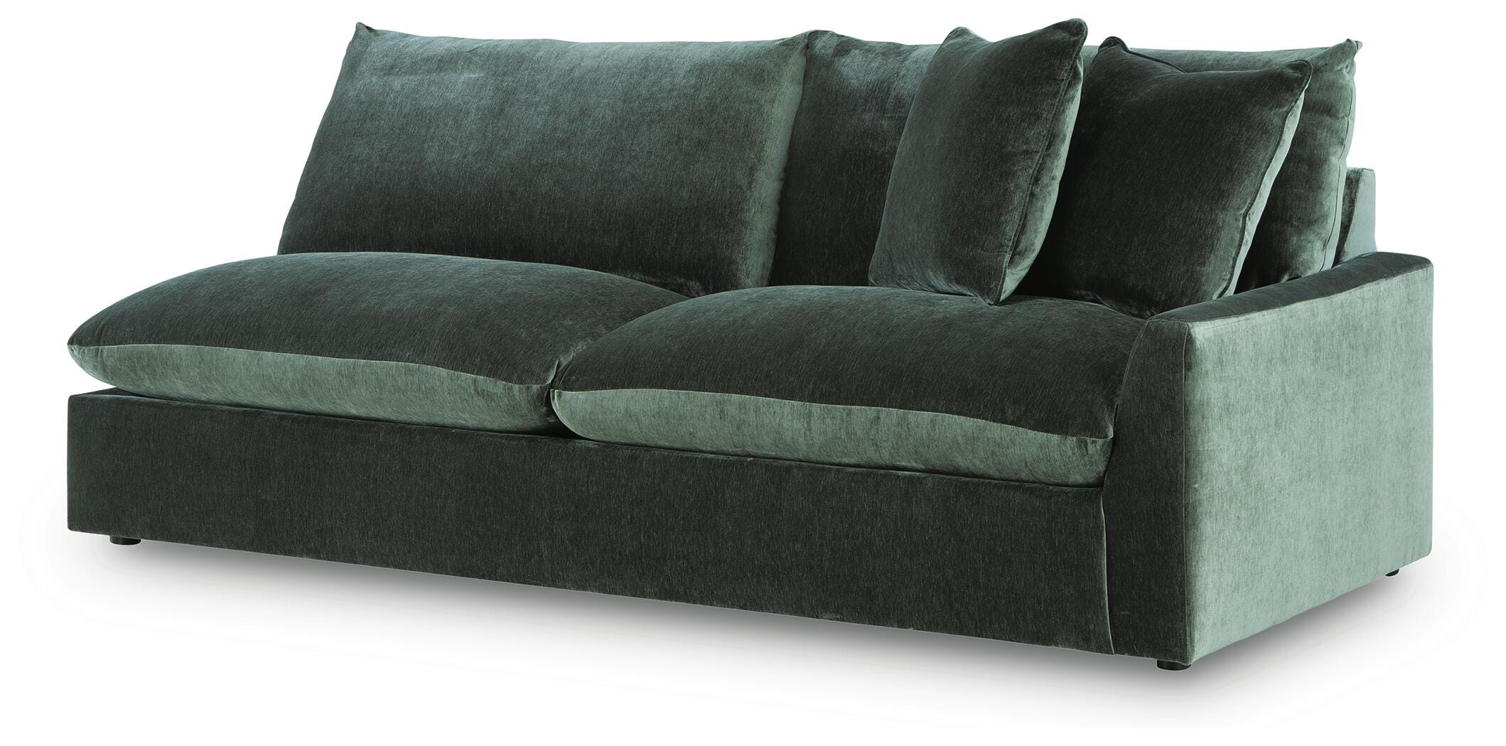 Carriage View 3-Piece Sectional in Jade Velvet