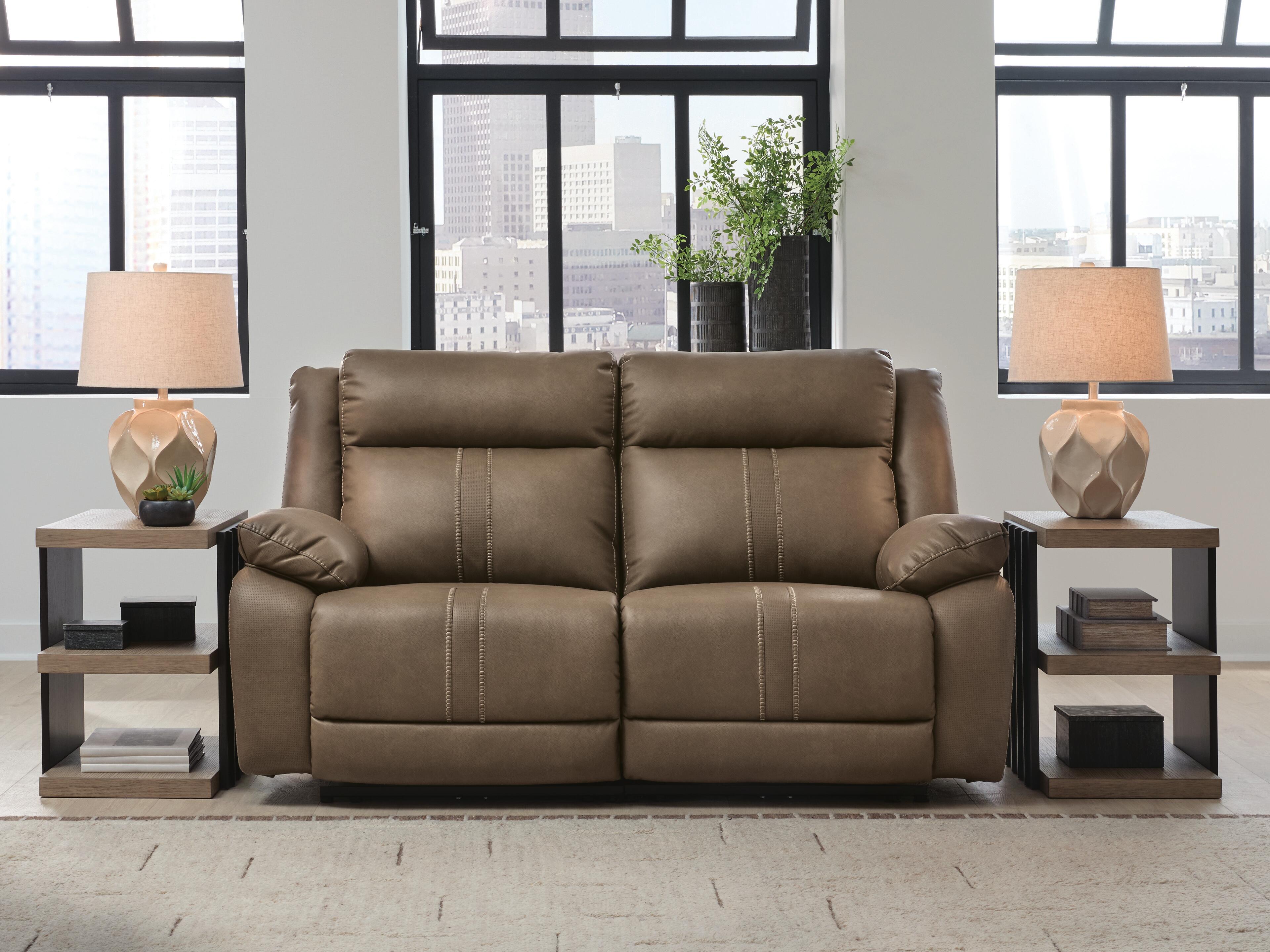 Max-Momentum 2-Piece Power Reclining Sectional Loveseat in Biscotti