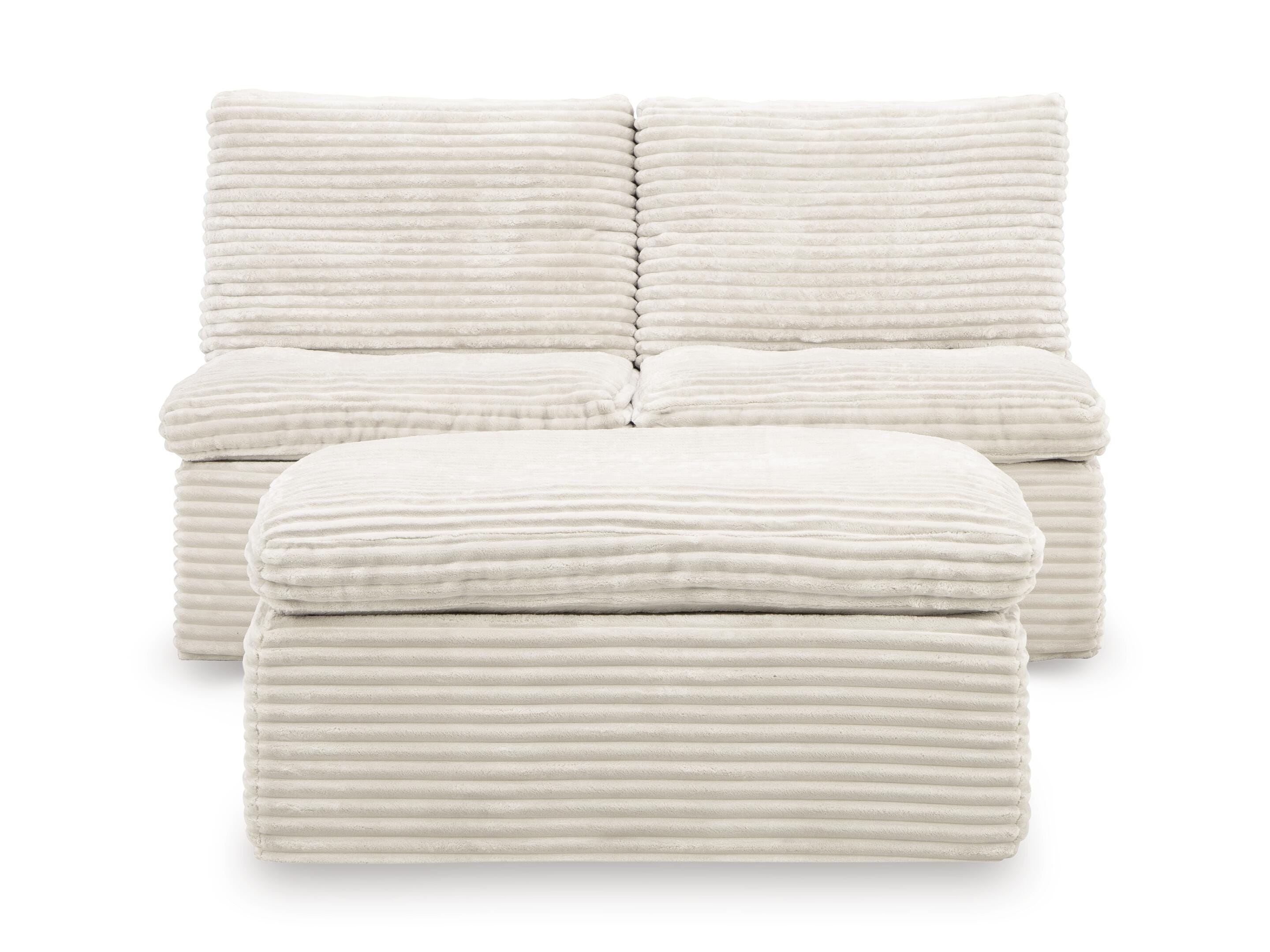 Fannin 4-Piece Sectional with Ottoman in Ivory