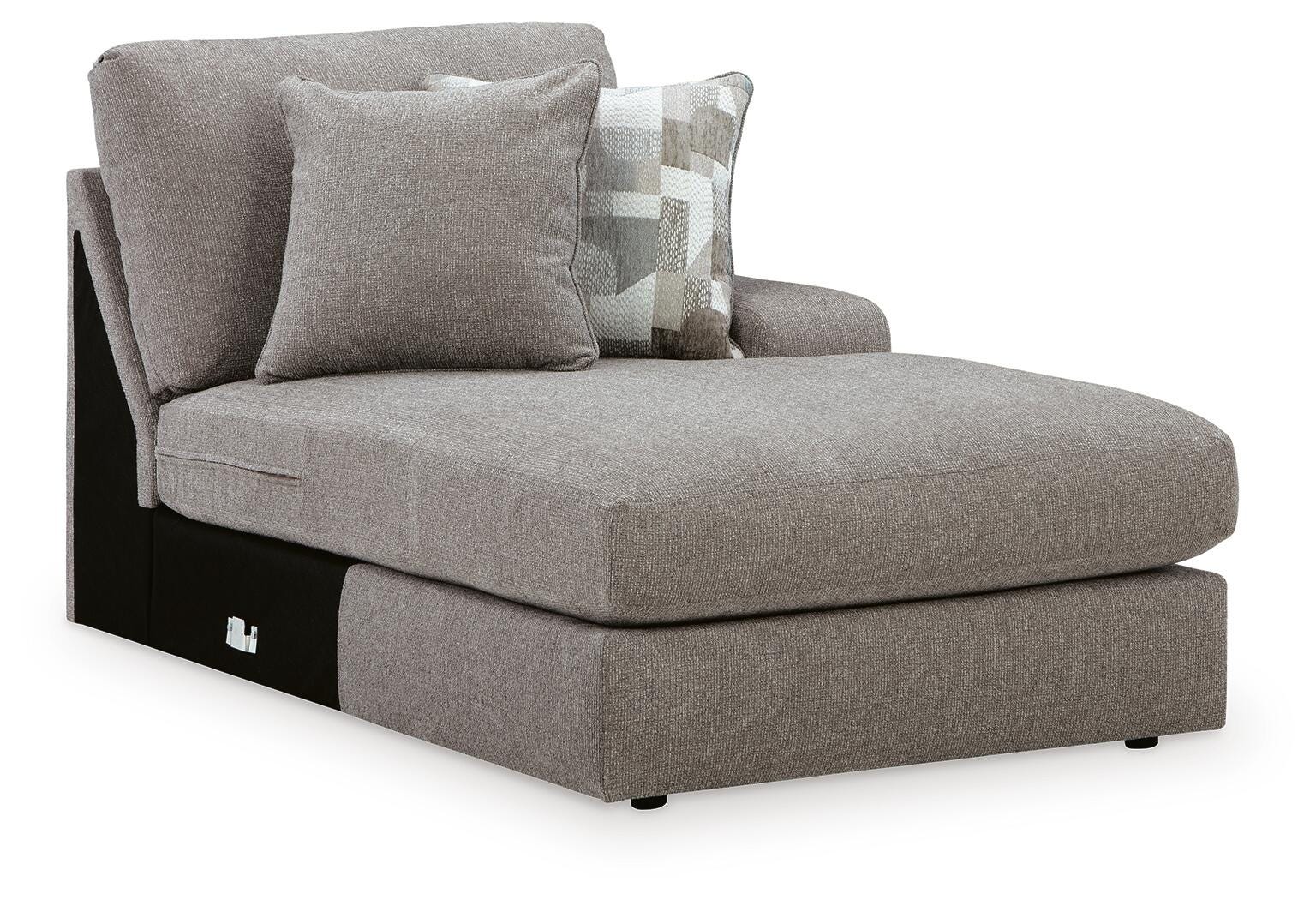 Lindon 2-Piece RAF Chaise Sectional in Smoke