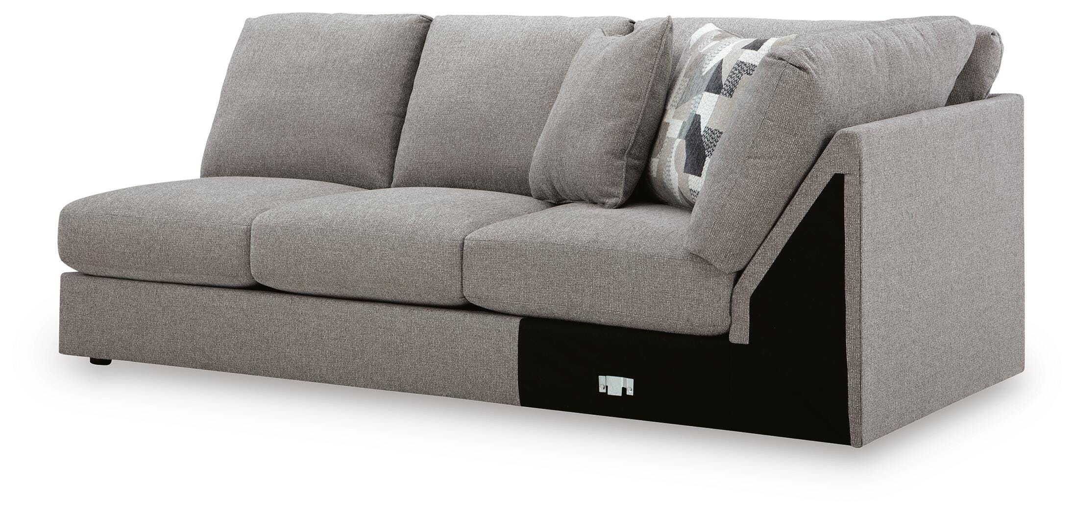 Lindon 3-Piece LAF Chaise Sectional in Smoke