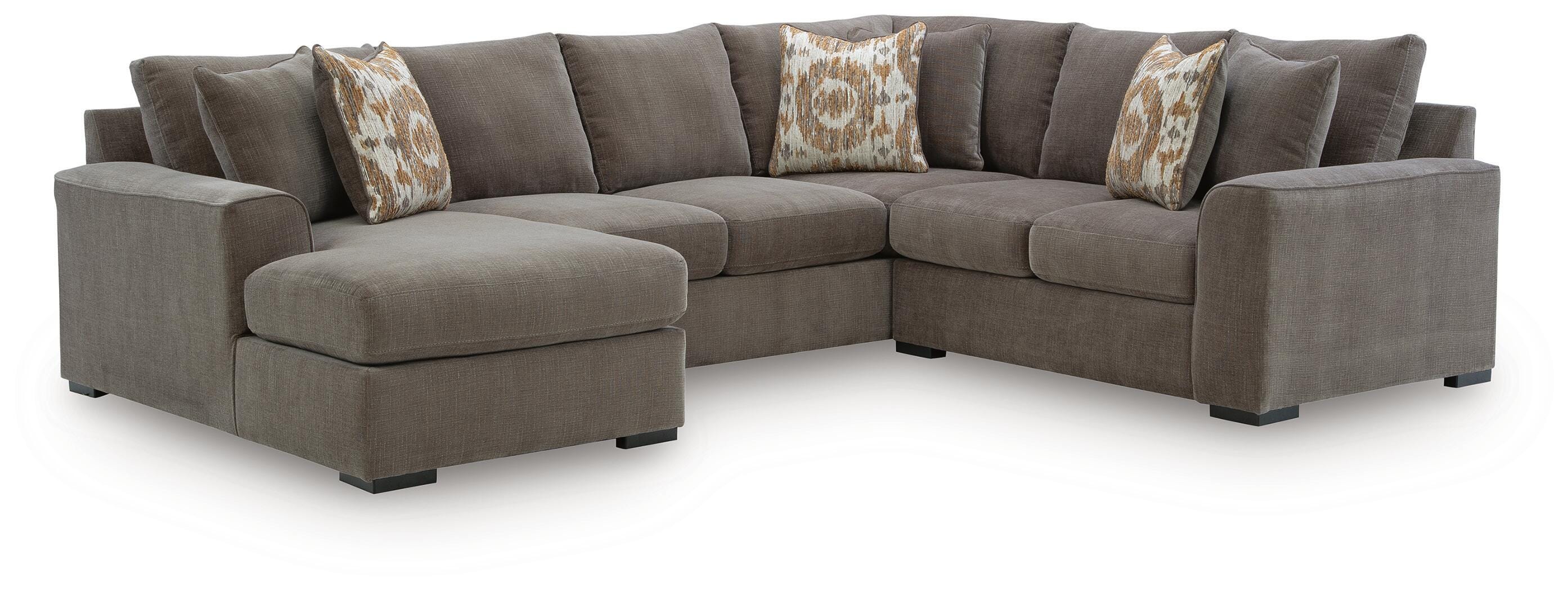 Larson Levee 3-Piece Sectional with LAF Chaise in Espresso