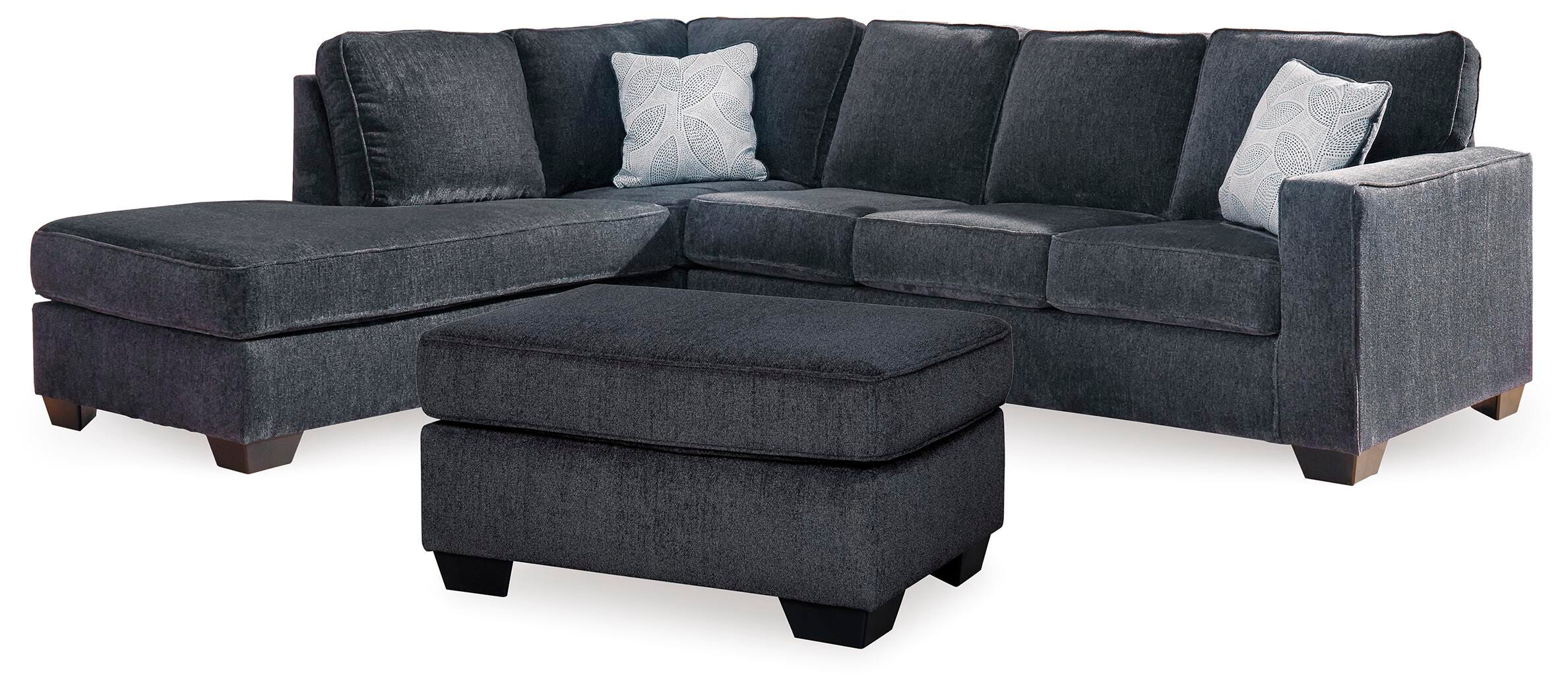 Altari 2-Piece Sectional with Chaise and Ottoman in Slate