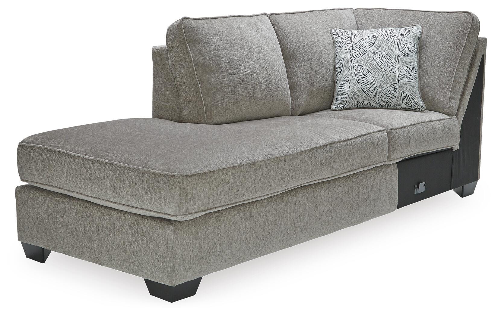 Altari 2-Piece LAF Chaise Sleeper Sectional in Alloy Chenille